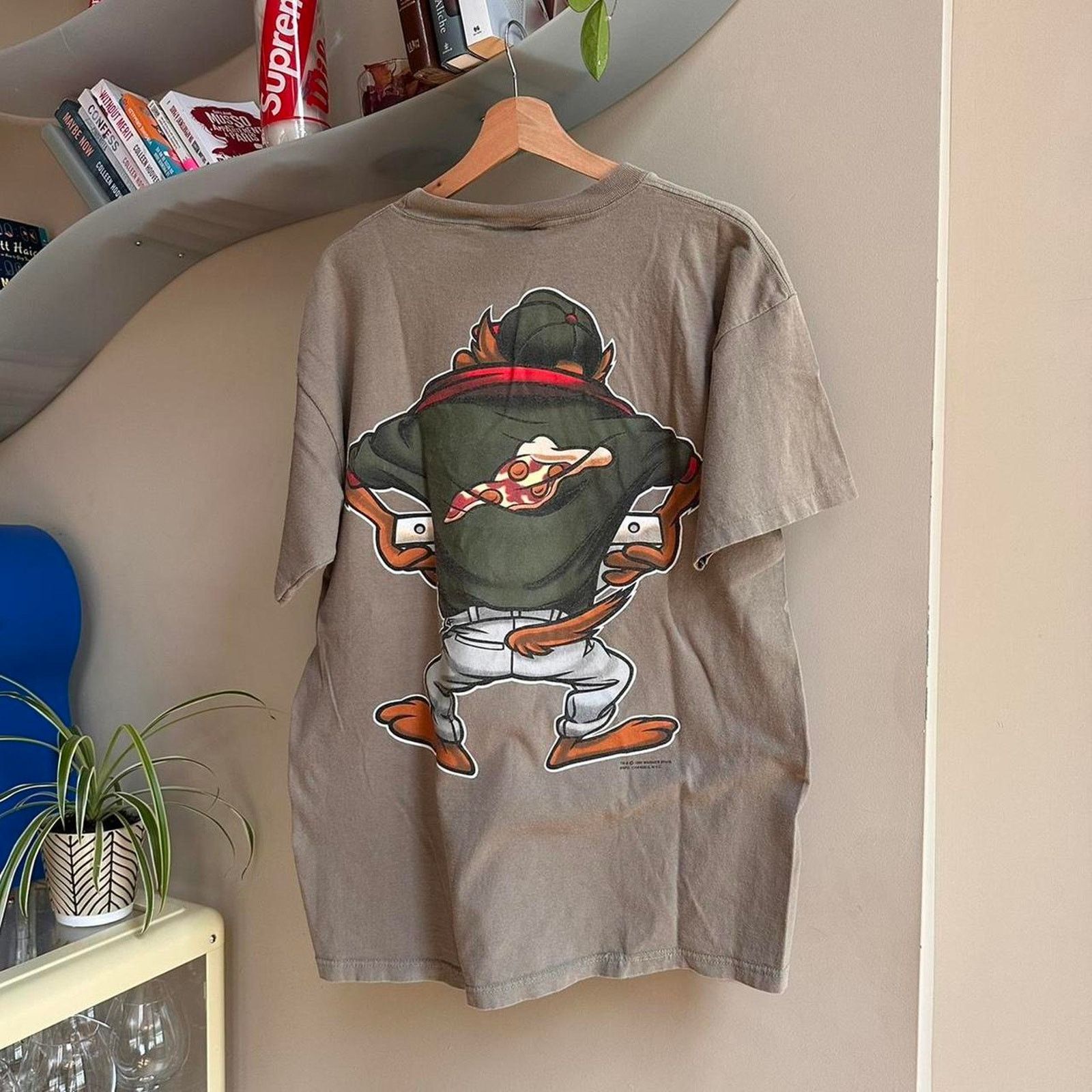 Changes × Vintage Vintage 1996 Taz Pizza Looney Tunes Shirt Size US L / EU 52-54 / 3 - 5 Thumbnail