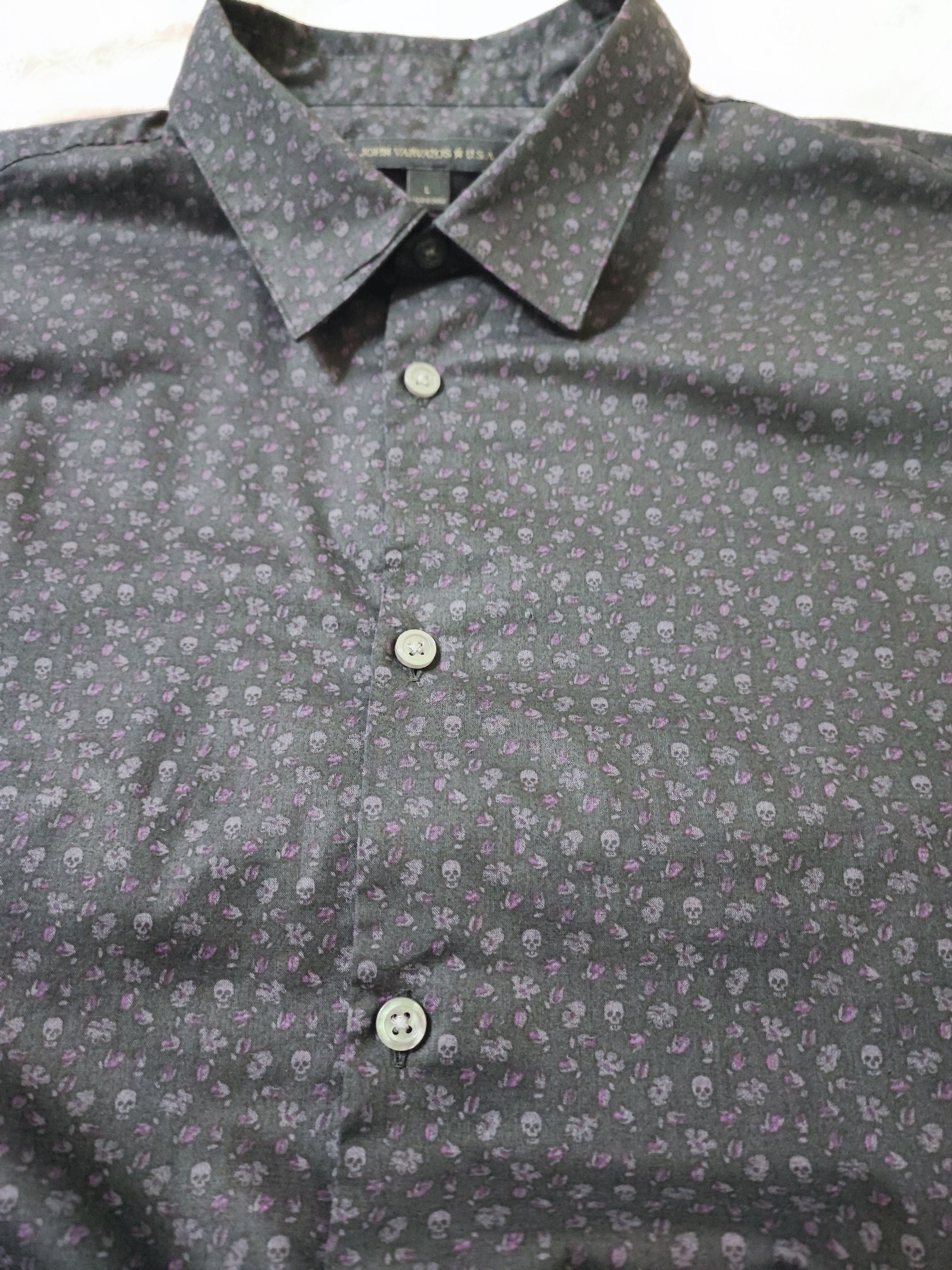 John Varvatos John Varvatos Skull & Flora Long Sleeve Shirt Size US L / EU 52-54 / 3 - 7 Thumbnail