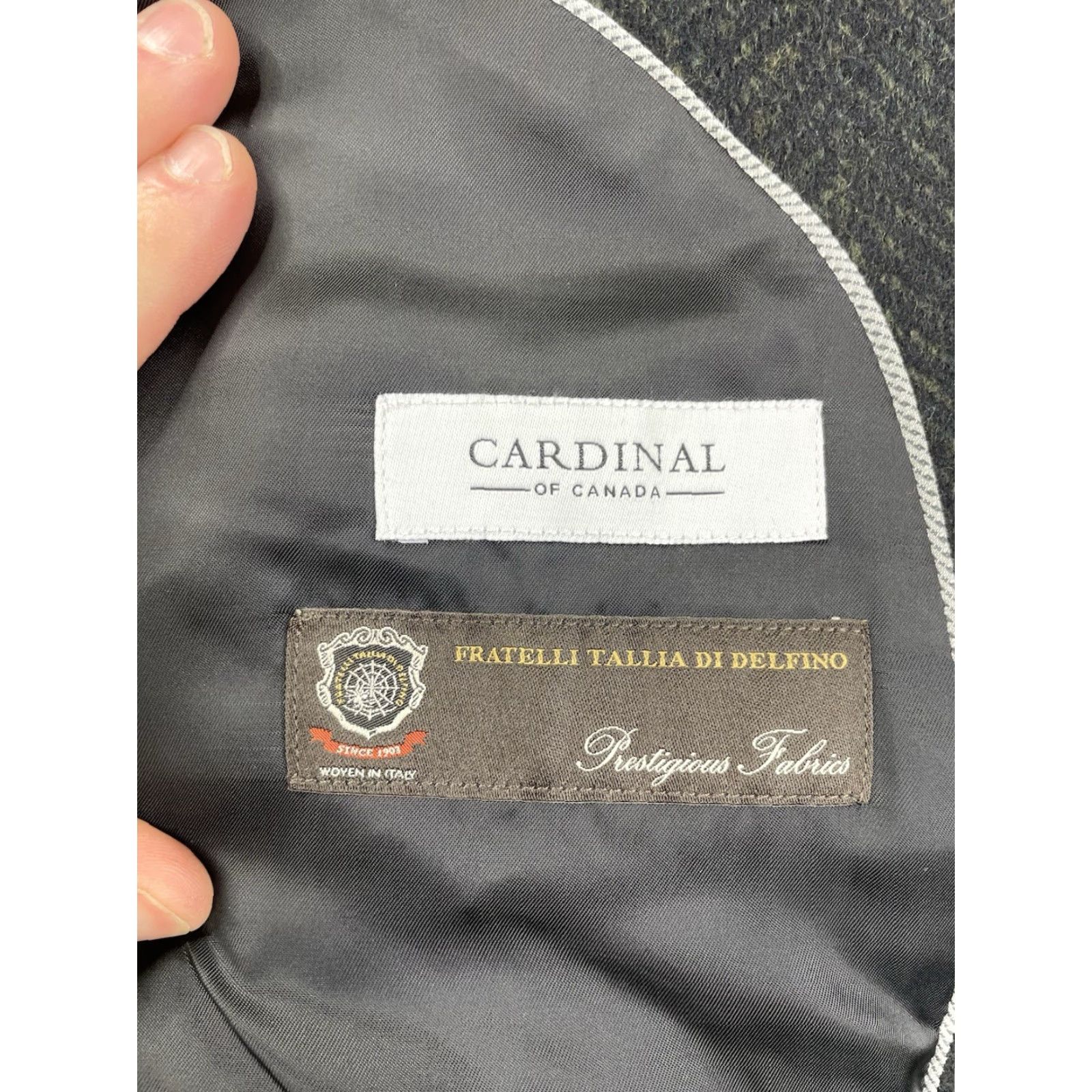 Olive Cardinal Of Canada Coat Olive Herringbone Wool Cashmere 44R Overcoat MenYes Regular Long Jacket-Topcoat Style Size US S / EU 44-46 / 1 - 5 Thumbnail