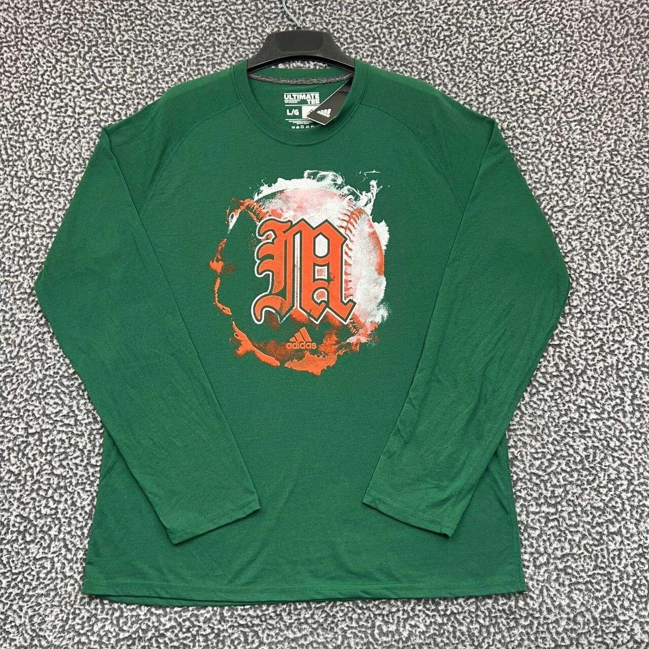 Adidas Miami Hurricanes Shirt Men Adidas Long Sleeve Crew Neck L Size US L / EU 52-54 / 3 - 1 Thumbnail