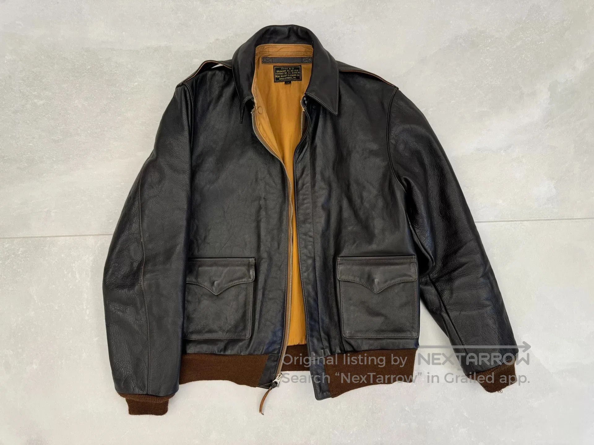 The Real McCoy's the real mccoy a2 leather jacket size 40. Size US M / EU 48-50 / 2 - 1 Thumbnail