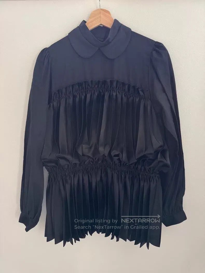 Comme des Garcons Comme des Garcons Double Layered Pleated Satin Shirt Size S / US 4 / IT 40 - 1 Thumbnail