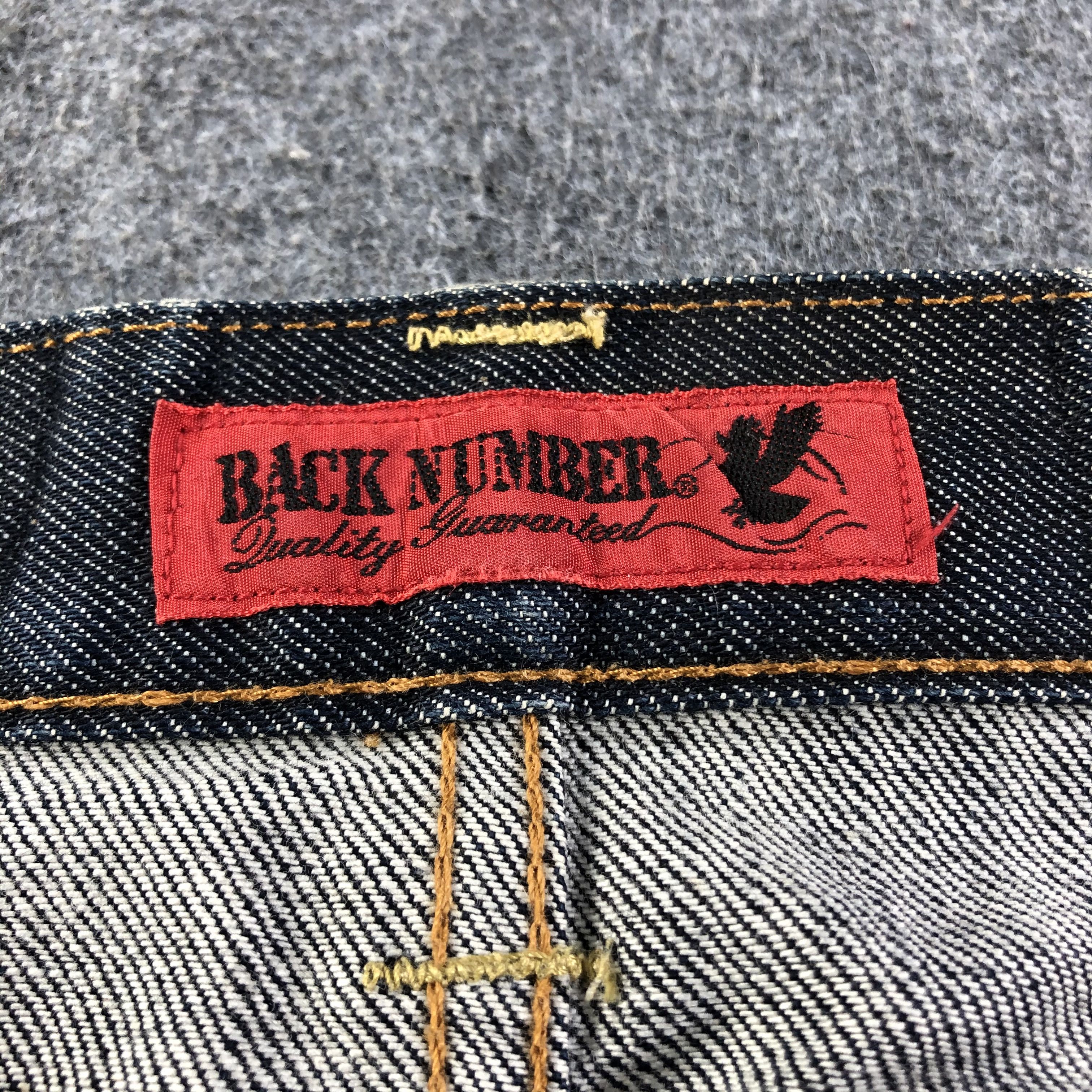 Japanese Brand Back Number Selvedge Jeans Faded Blue Denim -J2809 Size US 30 / EU 46 - 10 Thumbnail