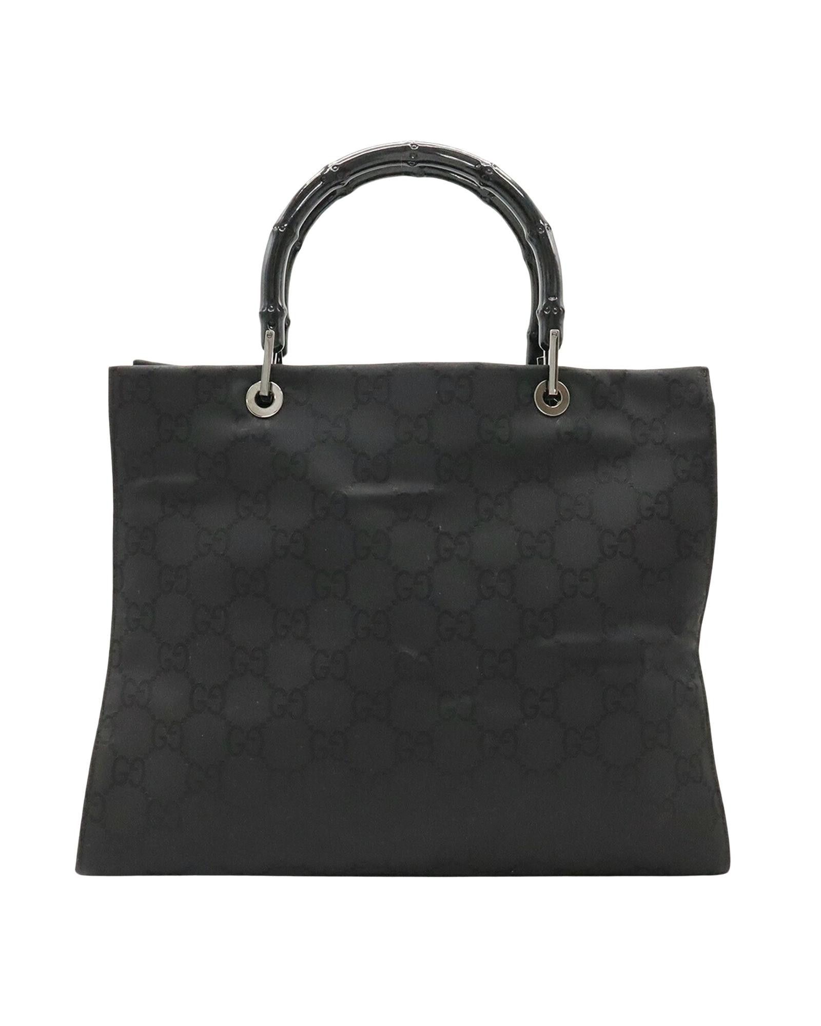 image of Gucci Black Synthetic Bamboo Bag, Women's