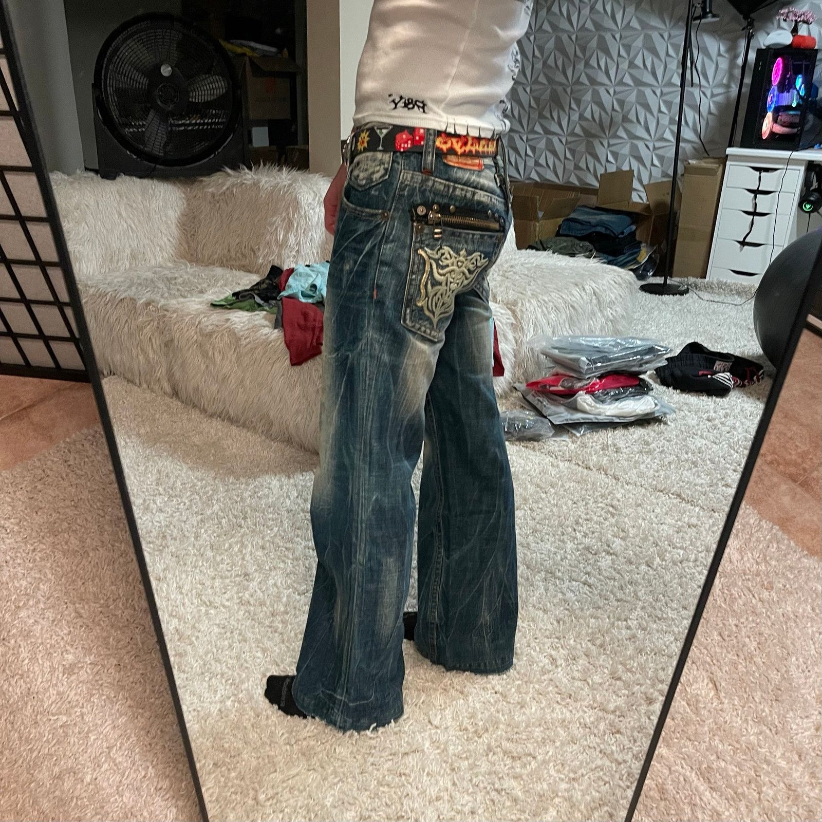 Hysteric Glamour Japanese Brand Vintage Wash Low-rise Bootcut Denim Jeans Size 32" / US 10 / IT 46 - 1 Thumbnail