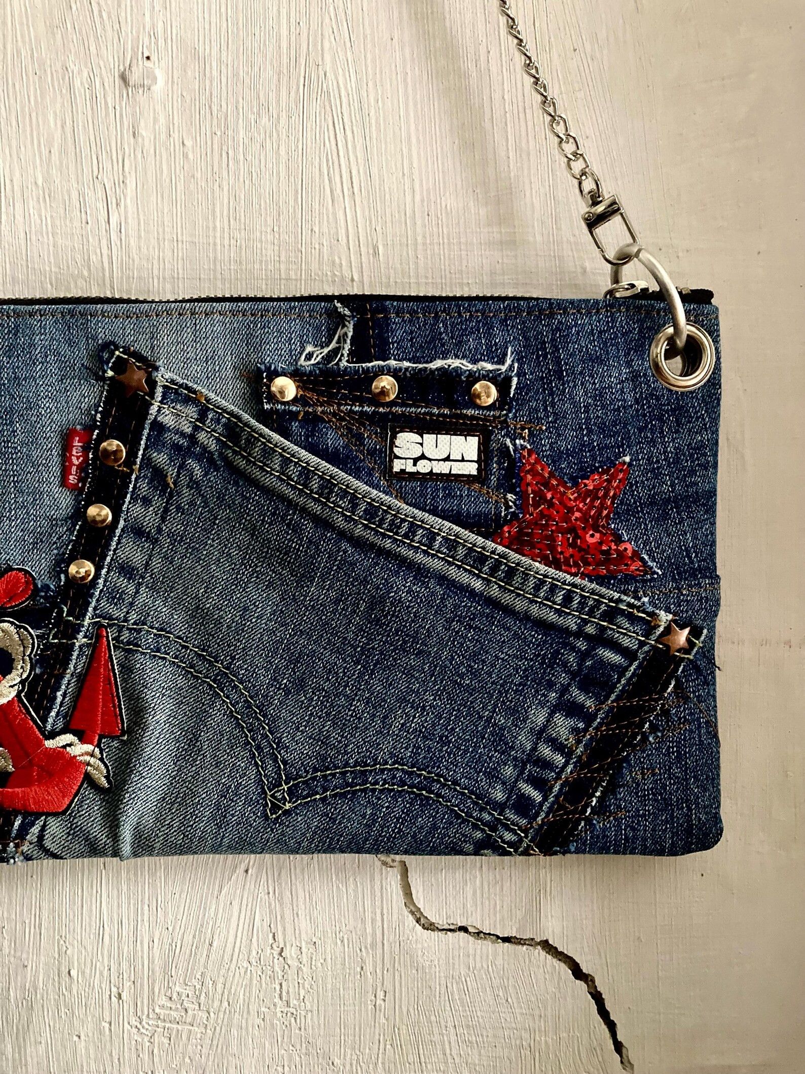 Levi's Made & Crafted upcycled Levis clutch bag by sunflower Size ONE SIZE - 3 Thumbnail