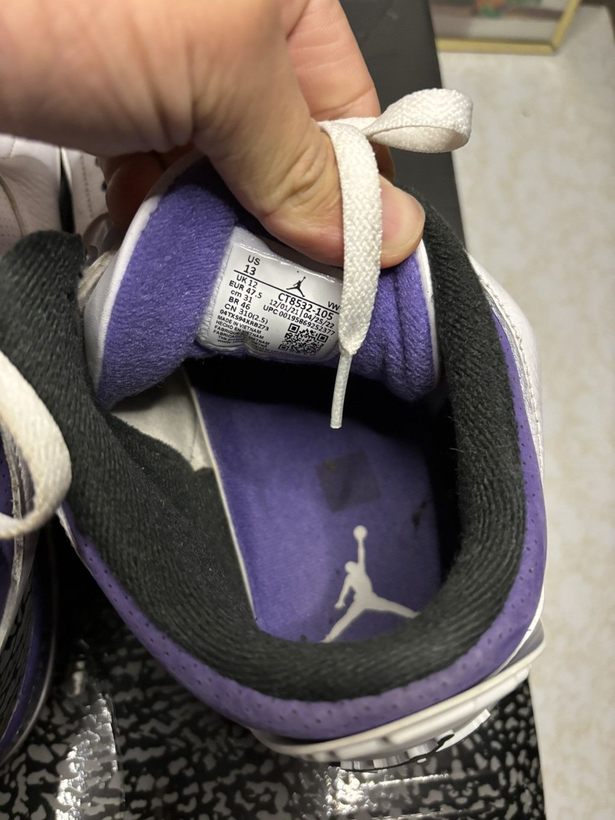 Jordan Brand Air Jordan 3 Retro Iris Size US 13 / EU 46 - 6 Thumbnail