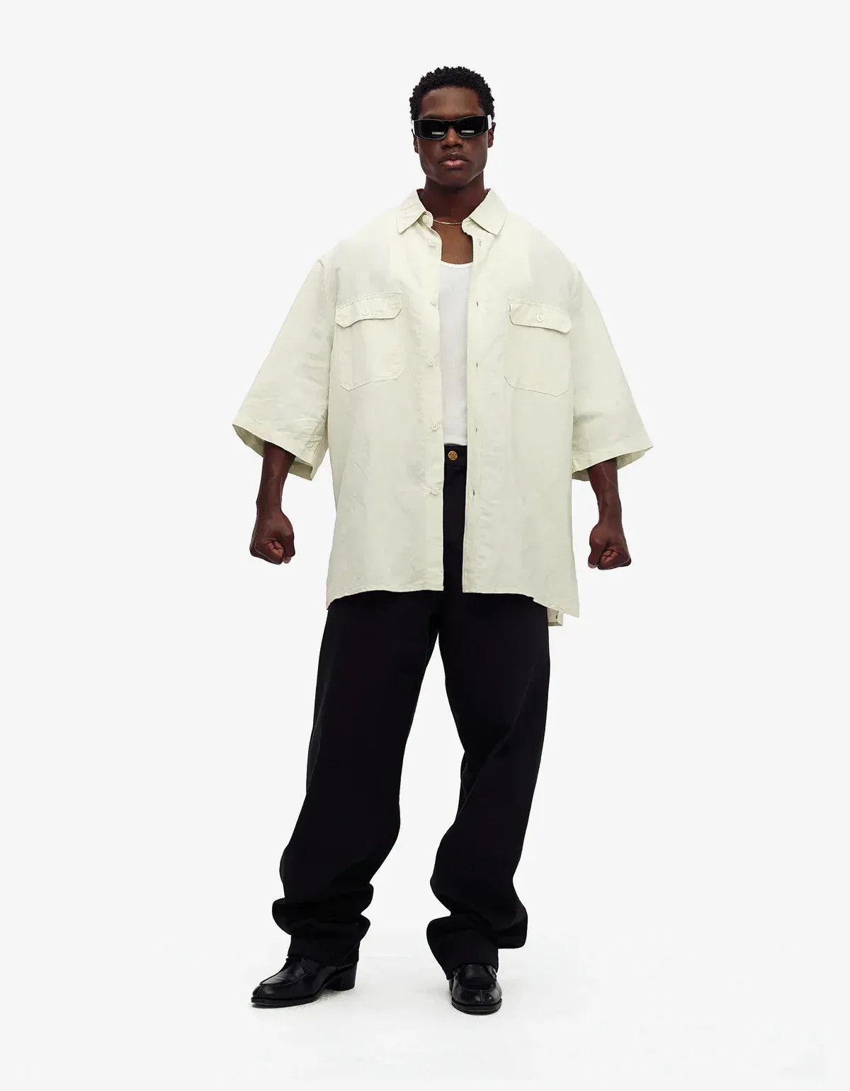 Willy Chavarria Willy Chavarria White SS Corcoran Shirt Size US M / EU 48-50 / 2 - 3 Thumbnail