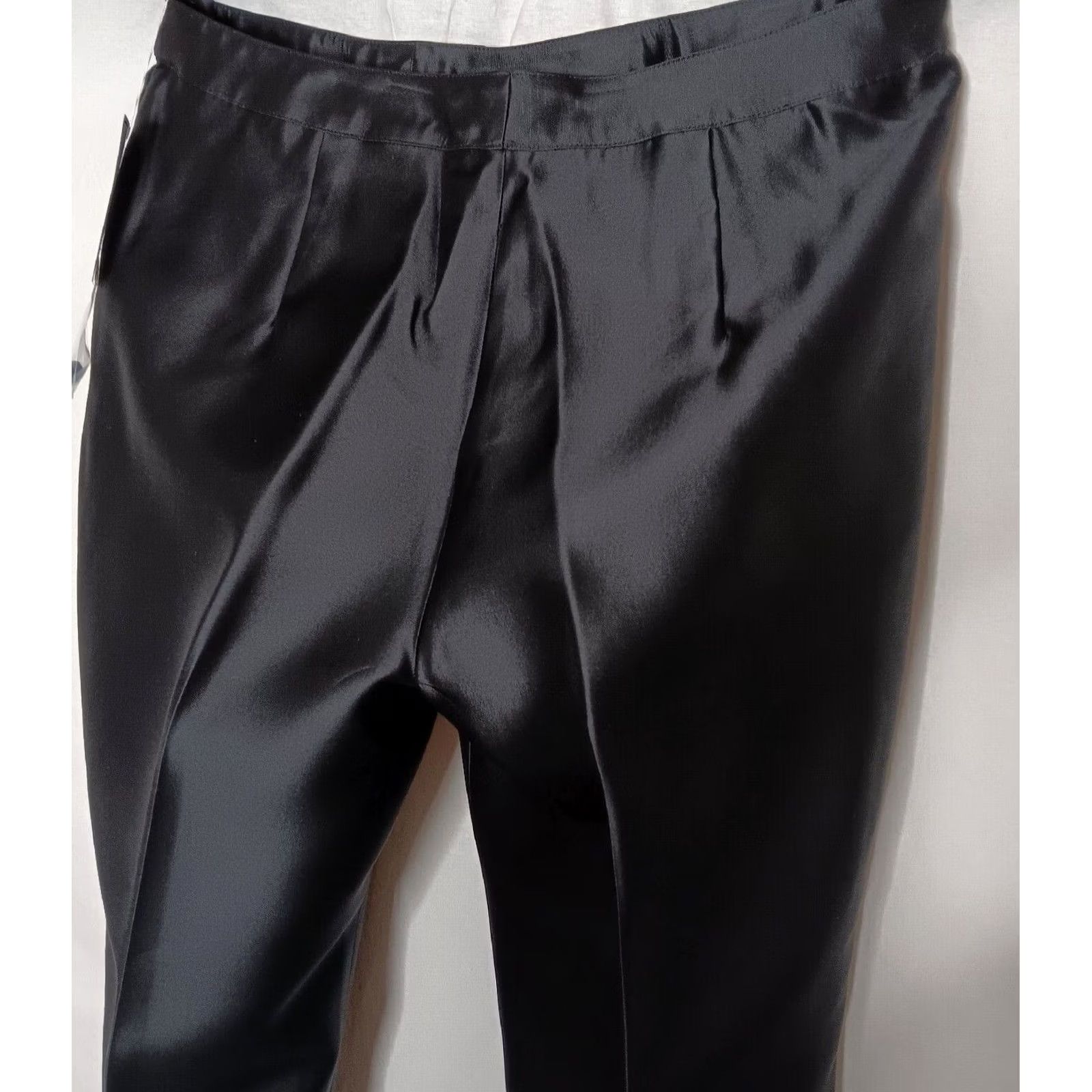 Vintage Jovani New York Womens Pants Black Formal Wide Leg Silk Wool Blend Size 18 Size 40" / US 18 - 5 Thumbnail
