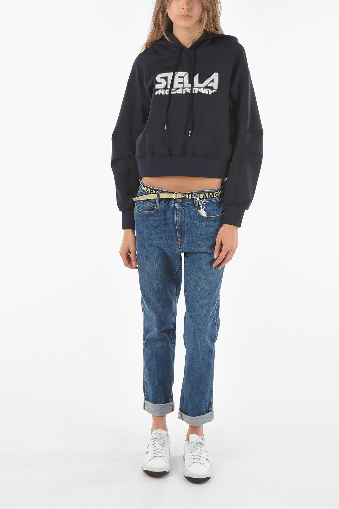 Stella McCartney og1mm0824 Logoed Belt Straight Fit Denim in Blue Size 27" / US 4 / IT 40 - 4 Thumbnail