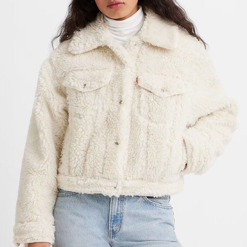 Levi's Cropped Sherpa Jacket Size XL / US 12-14 / IT 48-50 - 1 Thumbnail