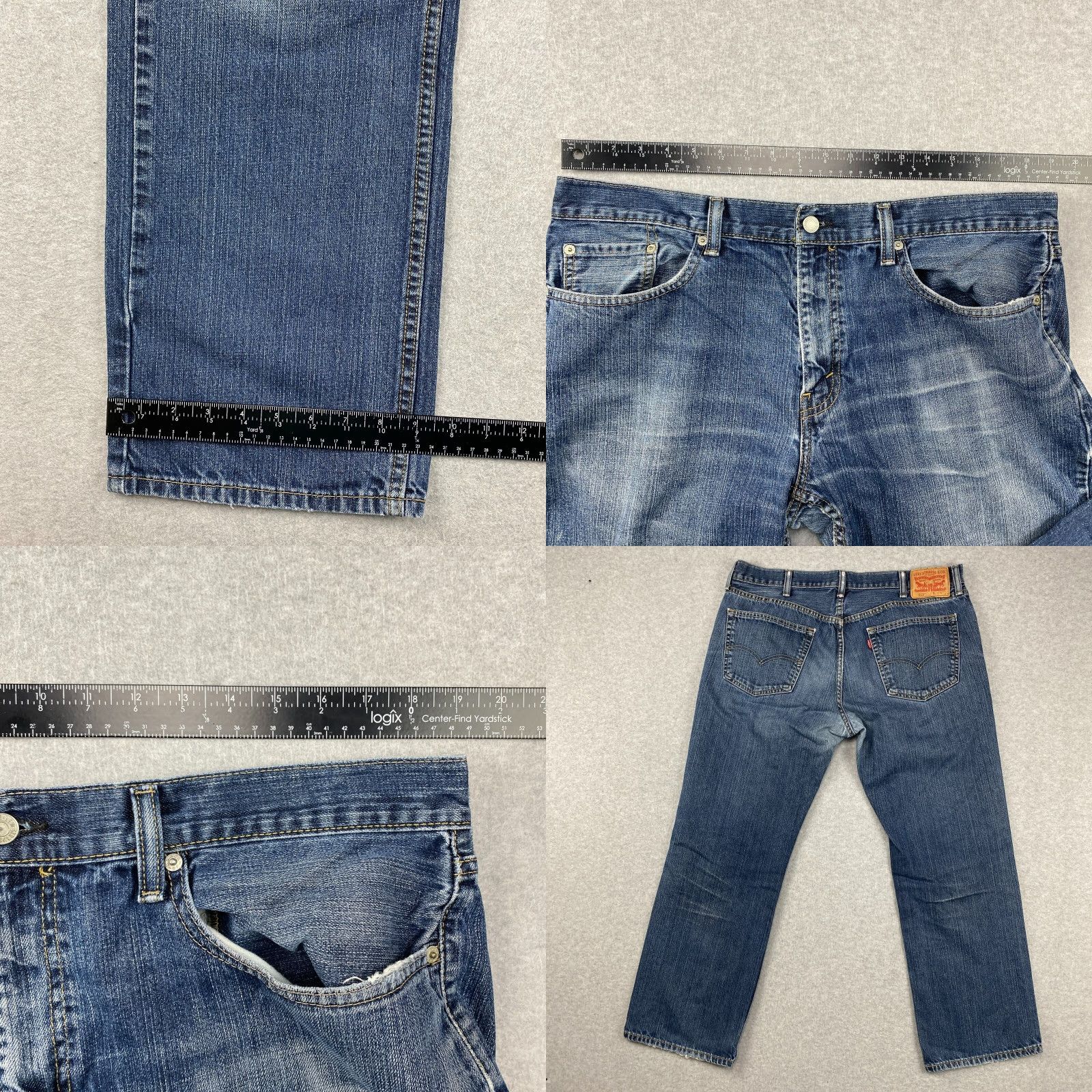 Levi's Levi's 559 Jeans Mens 38 x 30 Blue Relaxed Straight Distressed Denim Pants Jeans Size US 38 / EU 54 - 8 Thumbnail