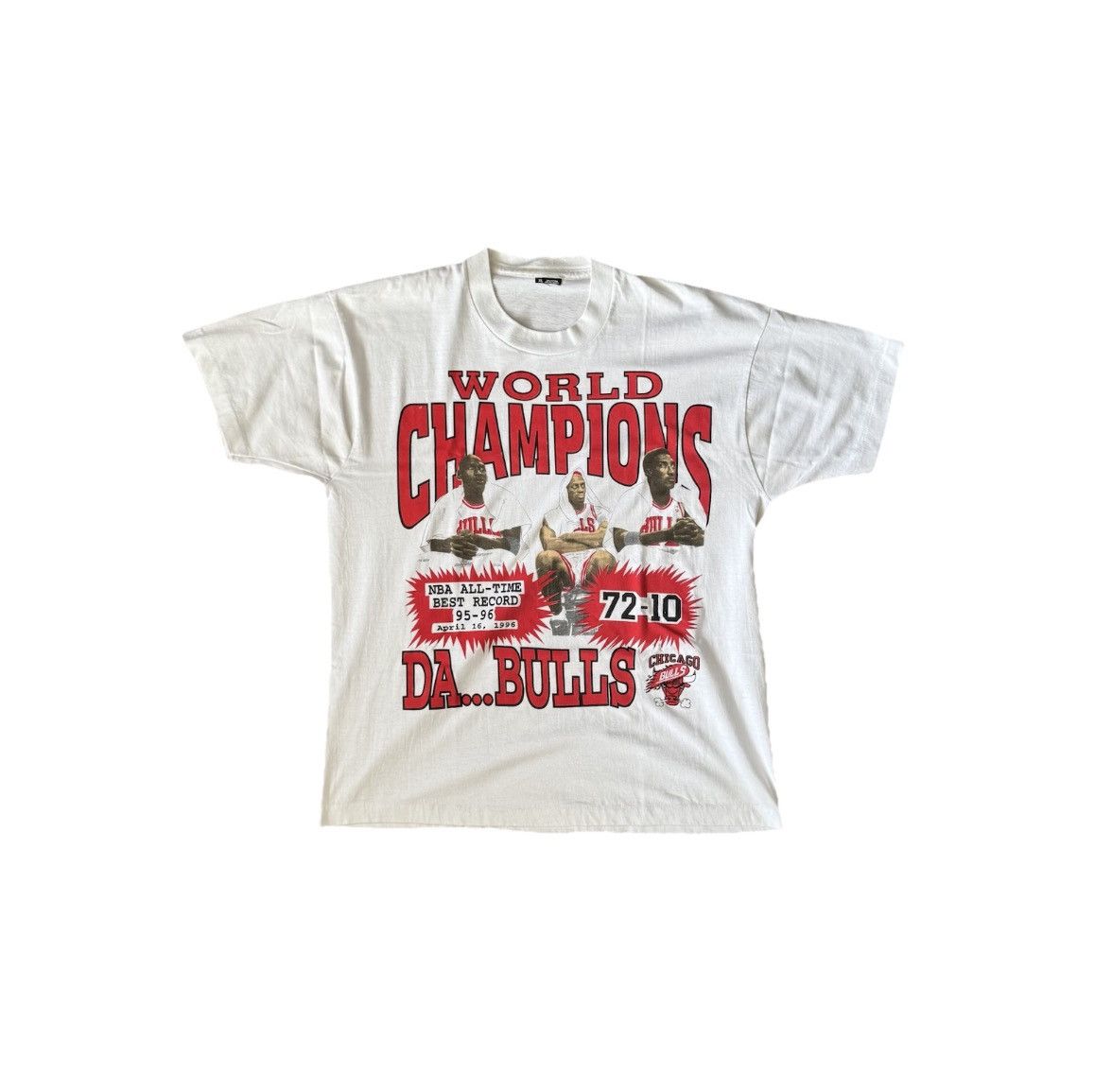 Vintage CHICAGO BULLS NBA WORLD CHAMPIONS 1995 VINTAGE T-SHIRT Size US XL / EU 56 / 4 - 1 Thumbnail