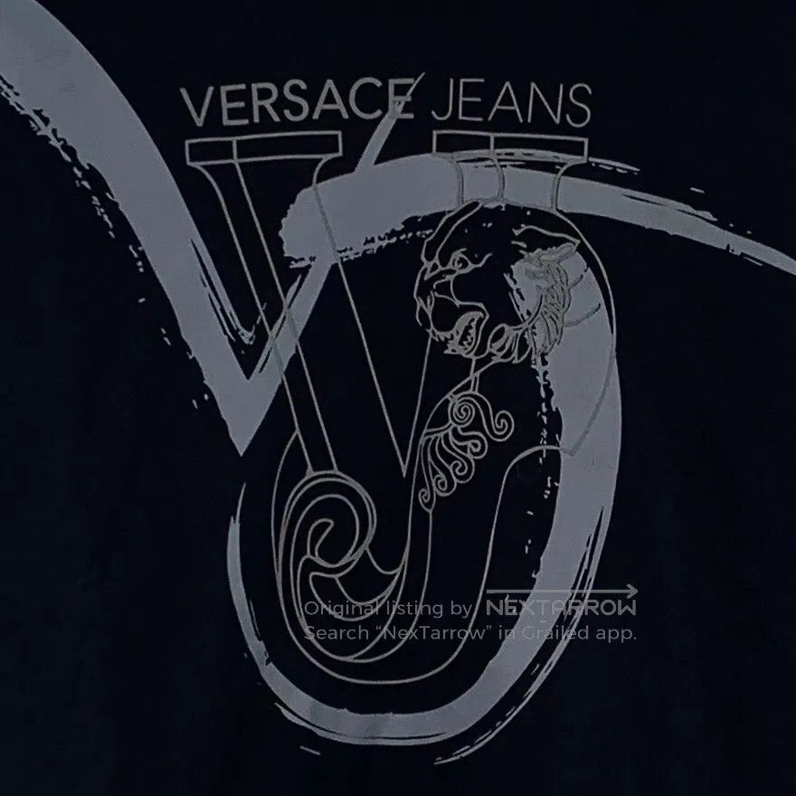 Versace Versace Black Logo Pattern Print Cotton Round Neck Long Sl Size US S / EU 44-46 / 1 - 4 Thumbnail