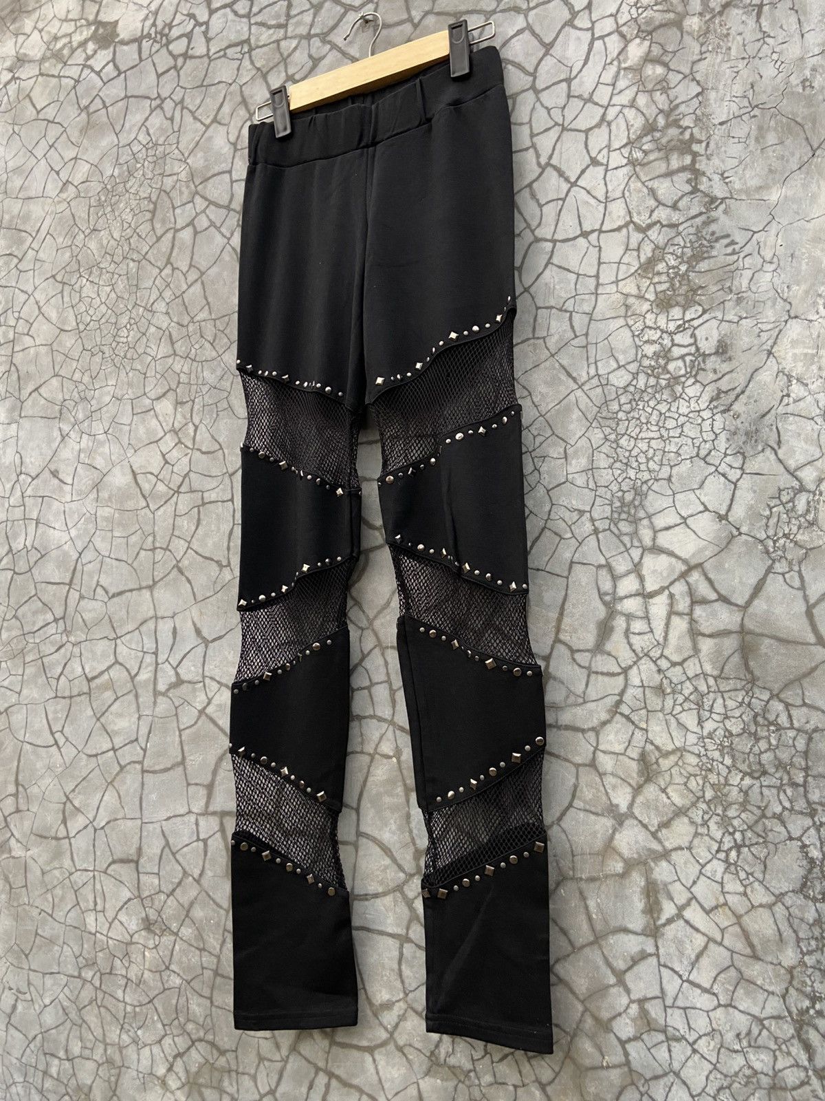 If Six Was Nine × KMRii × Le Grande Bleu (L.G.B.) Vintage Ghost Of Harlem Punk Rock Gothic Mesh Studd Legging Size US 32 / EU 48 - 3 Thumbnail