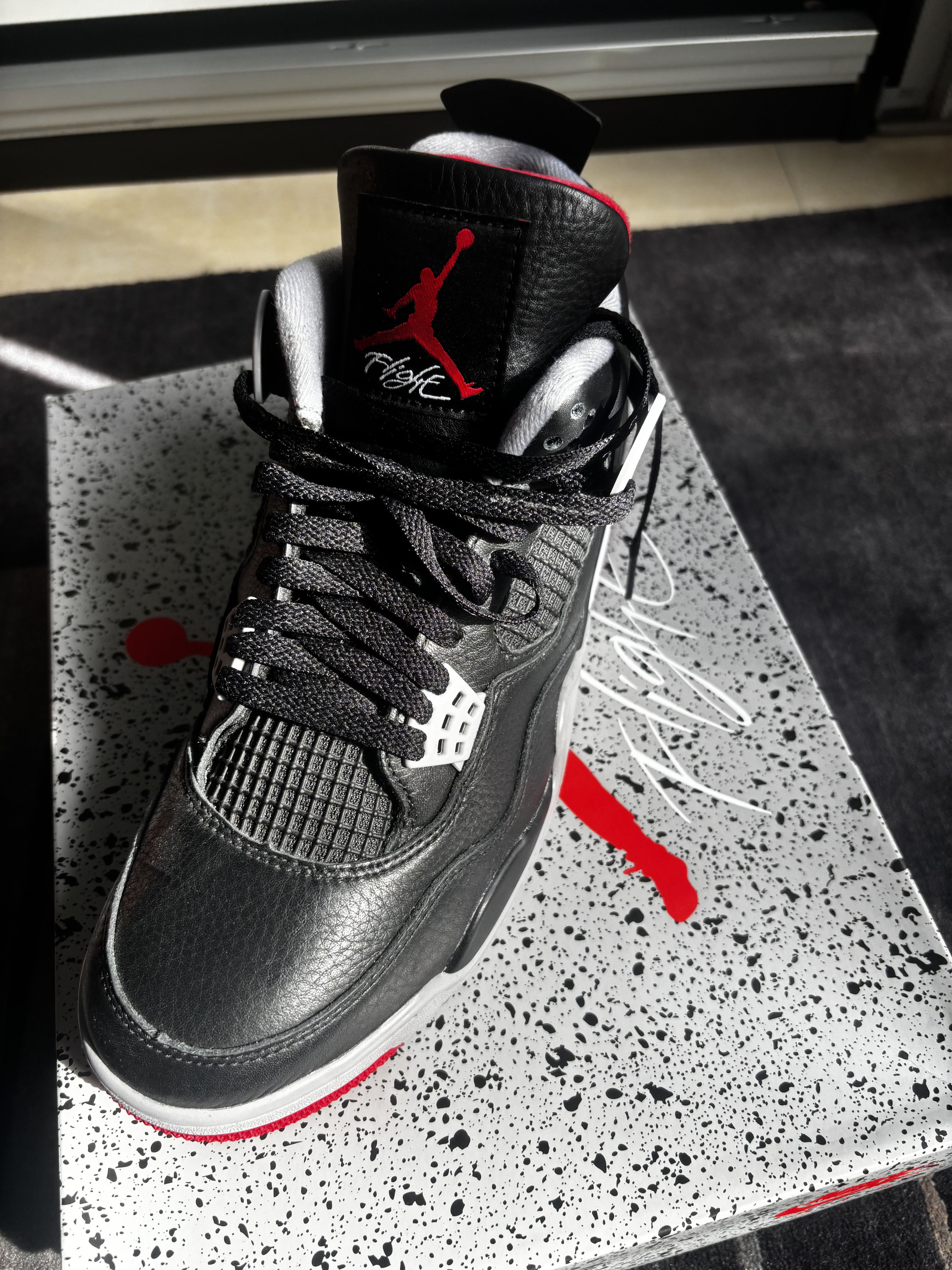 Jordan Brand Nike Air Jordan 4 Retro Bred 2024 US11/EU45 Size US 11 / EU 44 - 1 Thumbnail
