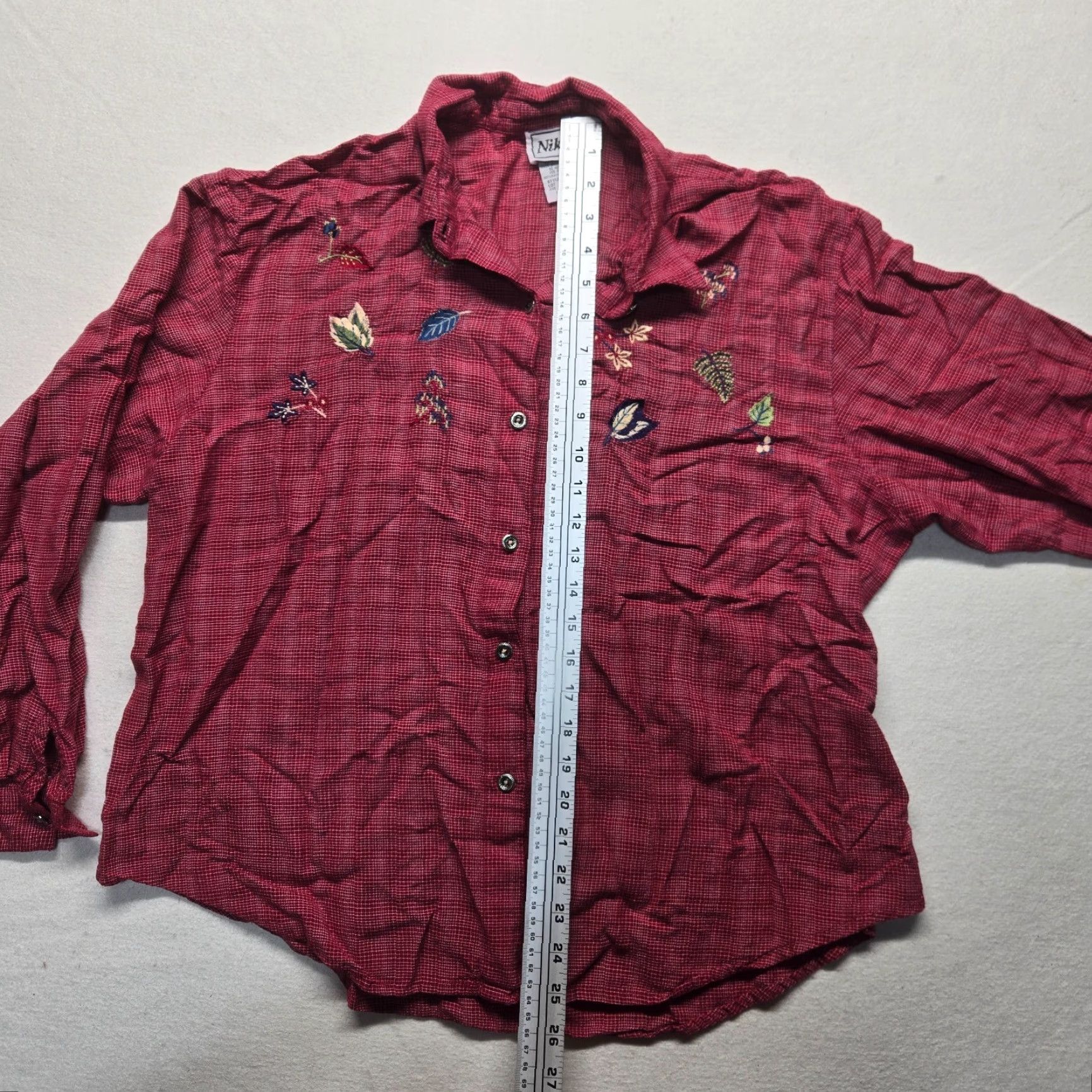 Vintage Nikki Shirt Adult Women Button-Up Western Plaid Long Sleeve 20W Red Cotton Blend Casual Workwear Western Womens Size 3XL / US 20-22 - 7 Thumbnail