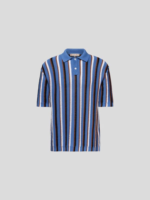 Marni oc11z0525 Crocheted Polo Shirt in Multicolor Size US L / EU 52-54 / 3 - 1 Thumbnail