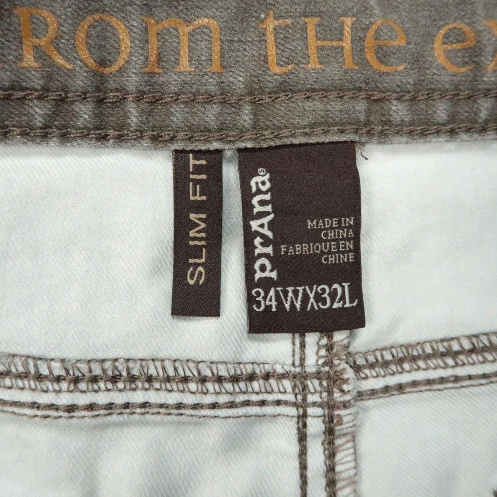 Prana prAna Jeans Men 34x32 Beige Brown Bridger Stretch Organic Cotton Denim Outdoor Size US 34 / EU 50 - 4 Thumbnail