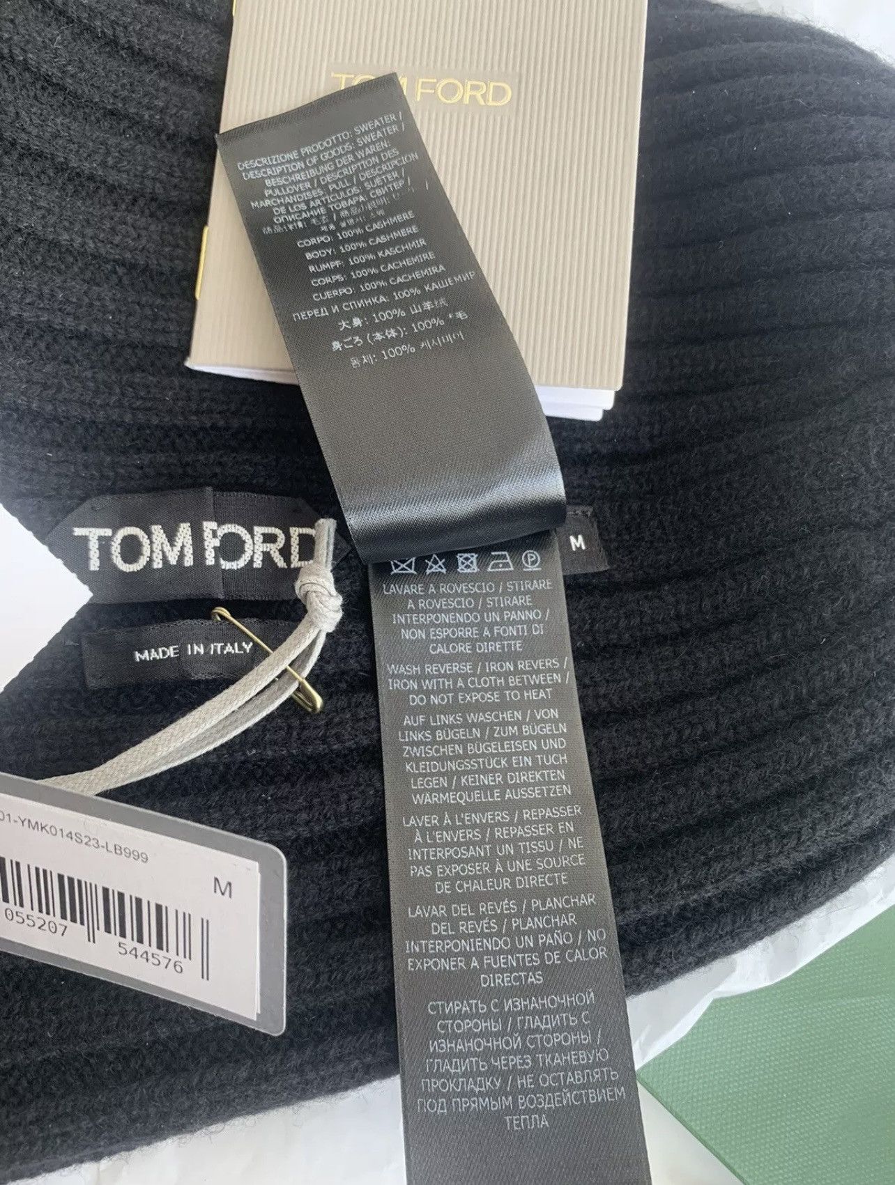 TOM FORD Ribbed 100% Cashmere Beanie size medium