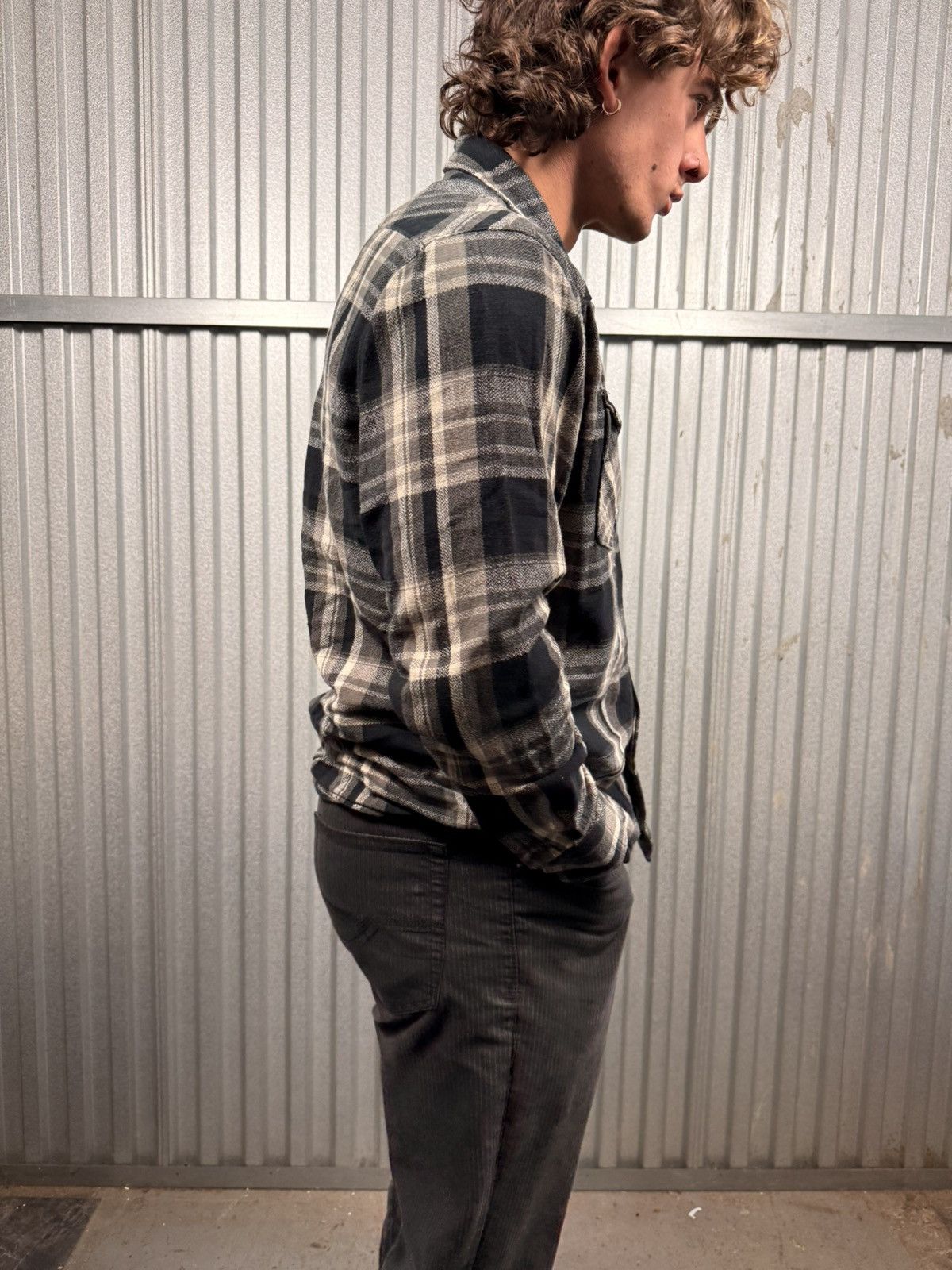 Vintage Wrangler Pearl Snap Plaid Button Up Cowboy Shirt