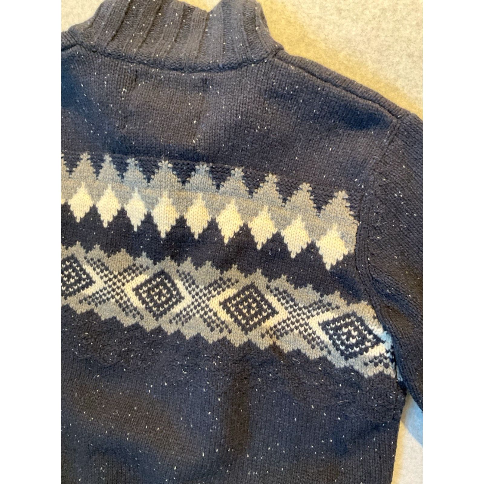 VINTAGE Eddie Bauer Heritage Wool Nordic Sweater Men L Navy XL Dresswear / Casual / Holiday / Fair Isle Pullover - Chest 48 Length 29 Sleeve 27