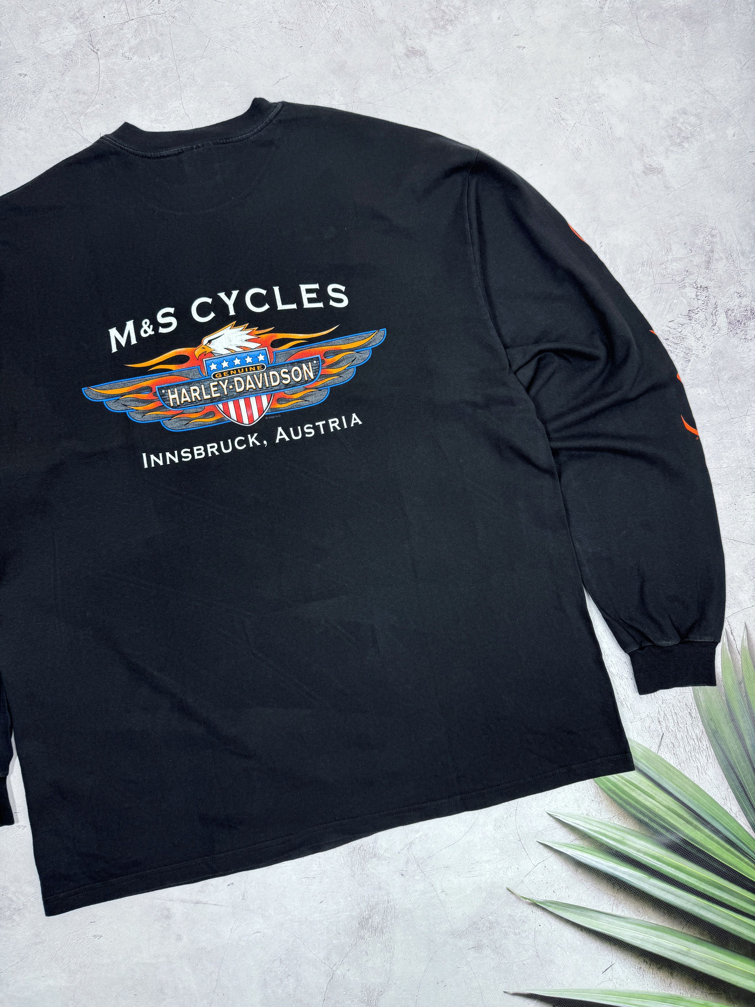 Harley Davidson × Vintage 1997 Harley Davidson T-Shirt LS Screamin Eagle Innsbruck Size US XL / EU 56 / 4 - 21 Thumbnail