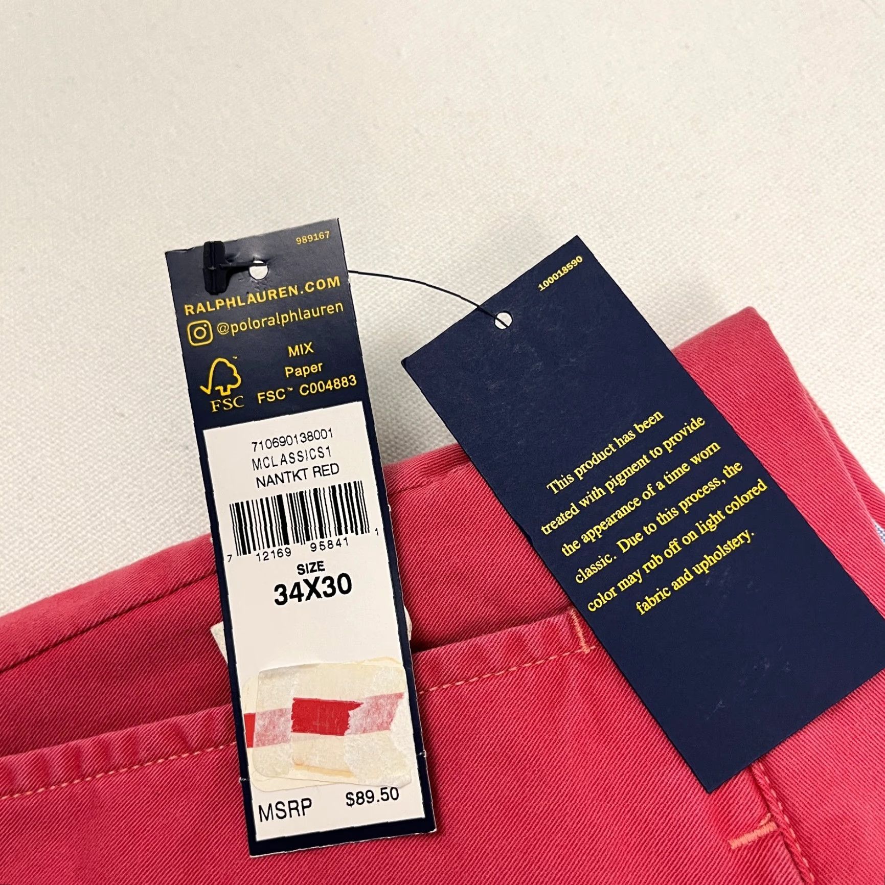 Polo Ralph Lauren Polo Ralph Lauren Chino Pants Mens 34x30 Straight Leg Nantucket Red Cotton Twill Disease? Size US S / EU 44-46 / 1 - 2 Thumbnail
