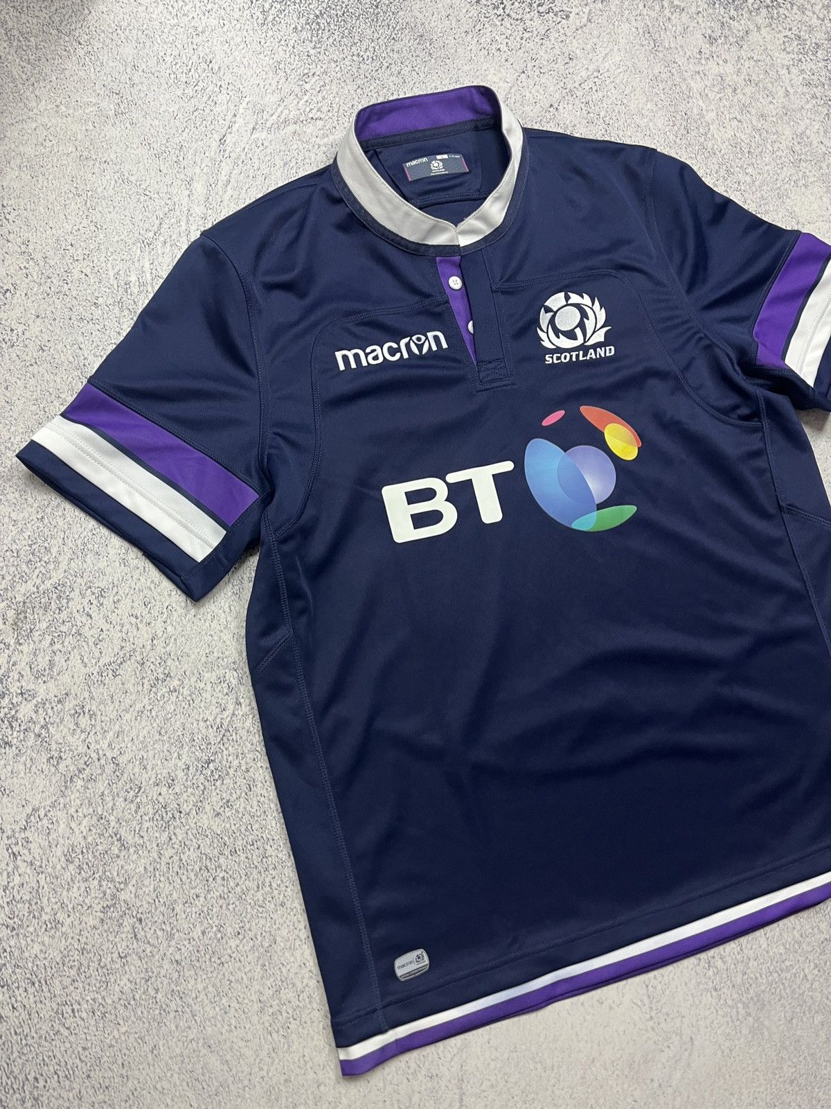 Vintage Macron Scotland Rugby Jersey Tee Rare Y2k Drill Hype Size US L / EU 52-54 / 3 - 4 Thumbnail