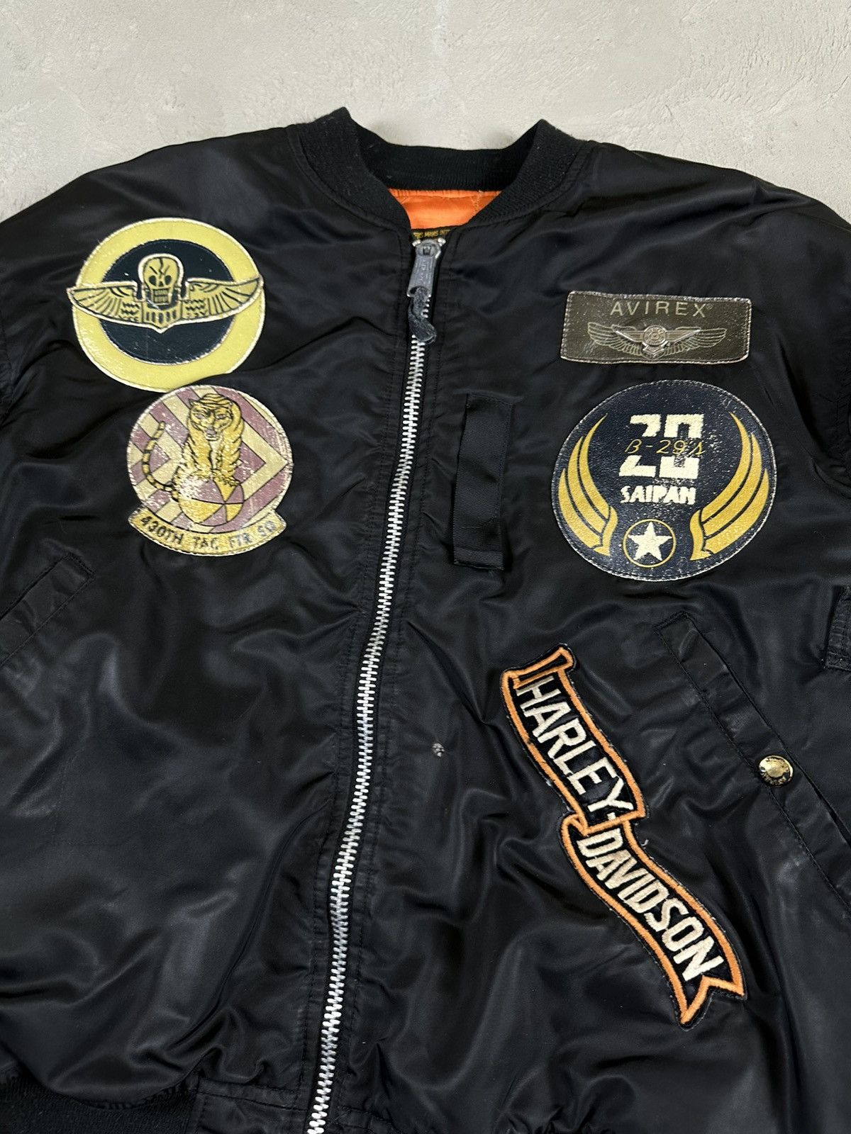 Avirex Vintage Avirex Harley Davidson MA1 Military Bomber Jacket Size US XL / EU 56 / 4 - 9 Thumbnail