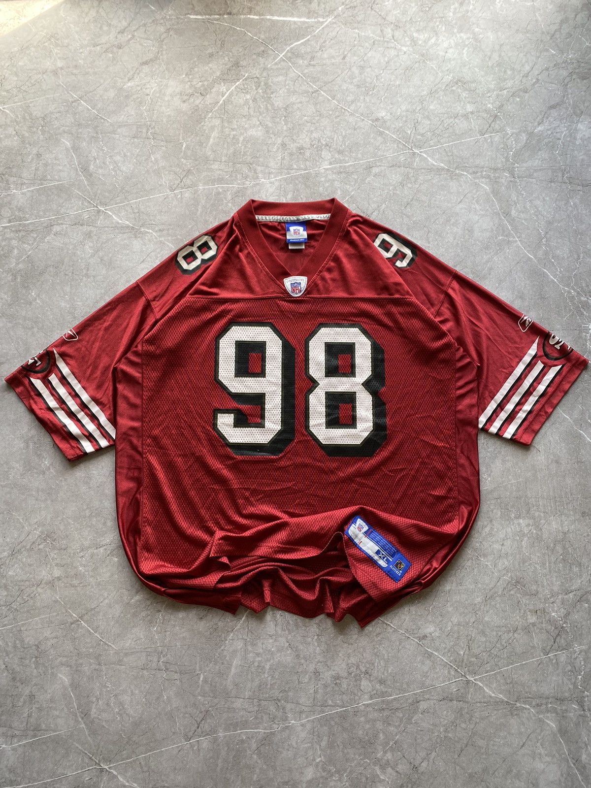 Reebok 🇺🇸SAN FRANCISCO 49ERS NFL FOOTBALL JERSEY REEBOK #98 PETERSON Size US XL / EU 56 / 4 - 2 Thumbnail