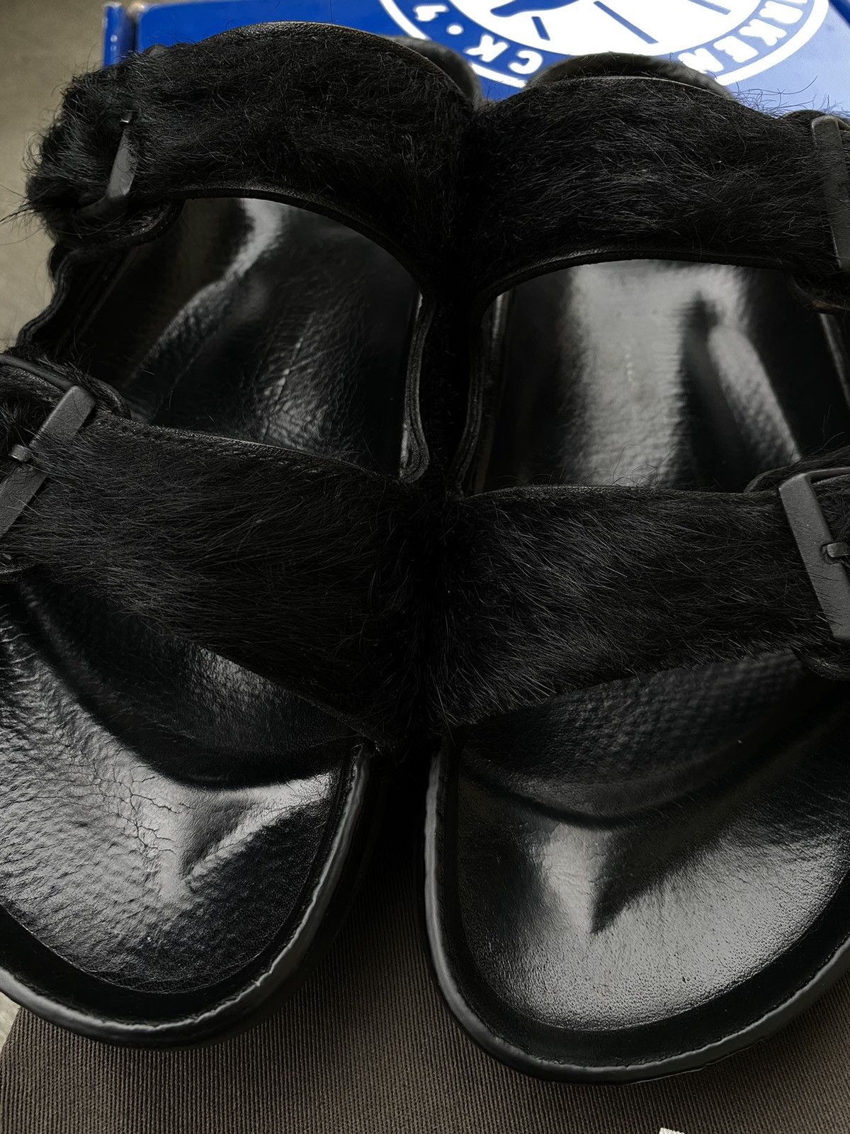 Birkenstock × Designer × Rick Owens Rick Owens Birkenstock Fur Sandals Arizona Buckle Pony Hair Size US 11 / EU 44 - 6 Thumbnail