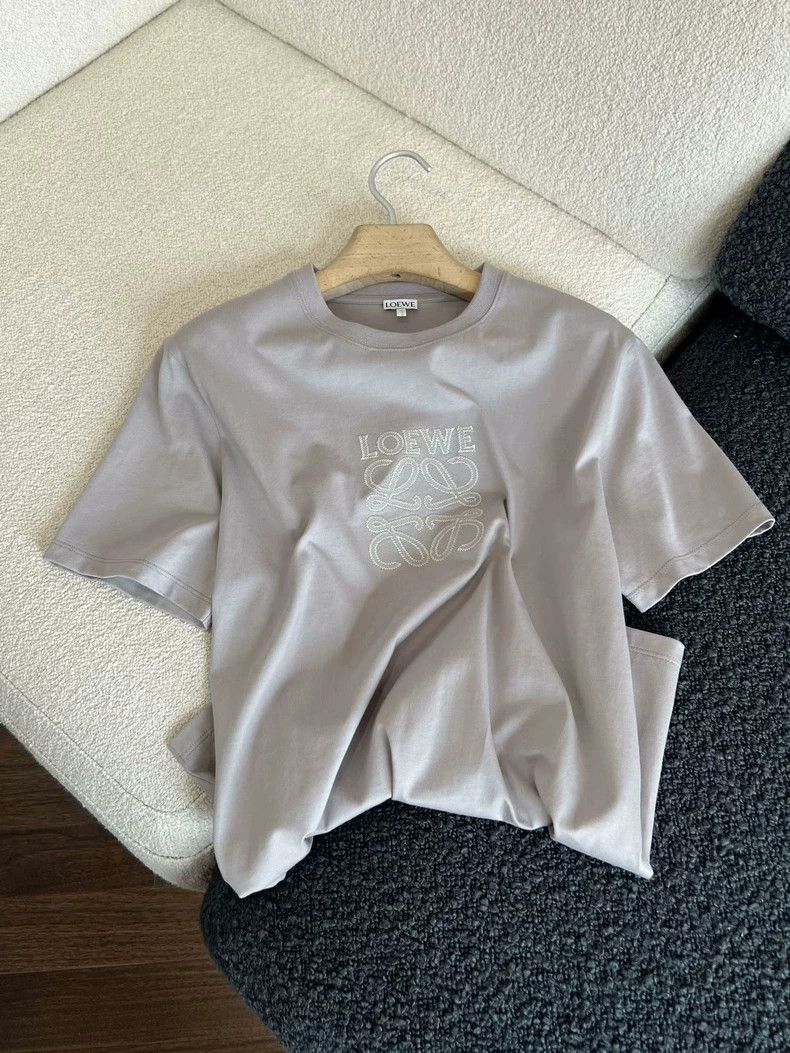 Loewe LOEWE Gray cotton embroidered short sleeve T-shirt Size XS / US 0-2 / IT 36-38 - 1 Thumbnail