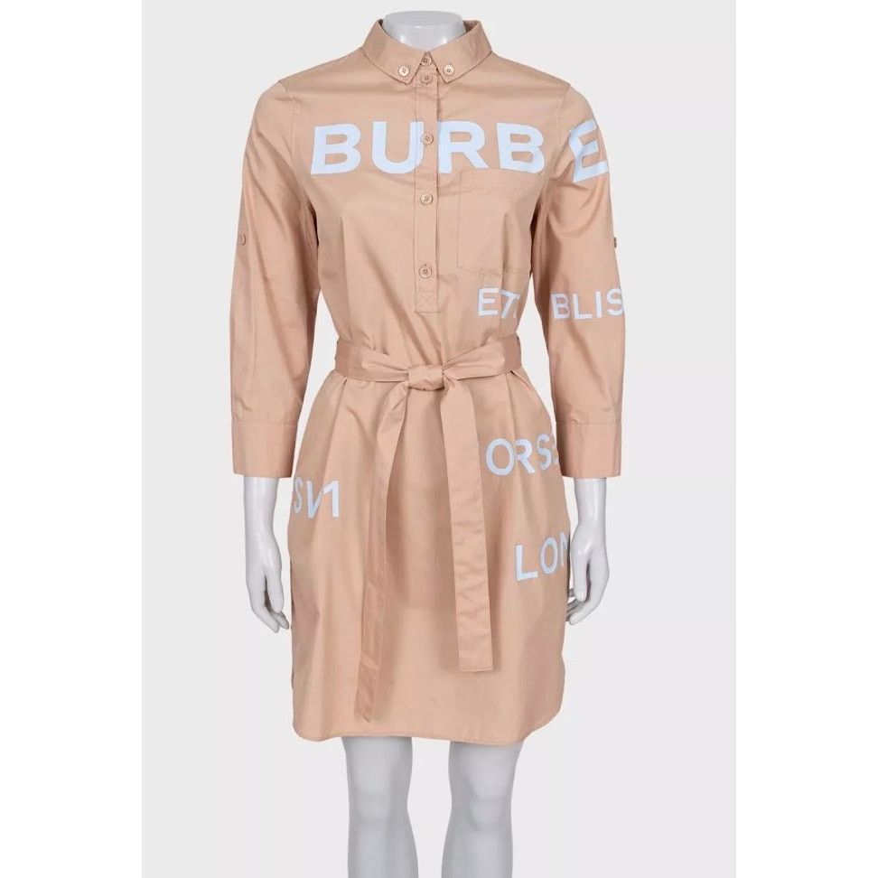 Burberry Burberry Brown Cotton Shirt Dress - UK 8 / S Size S / US 4 / IT 40 - 1 Thumbnail