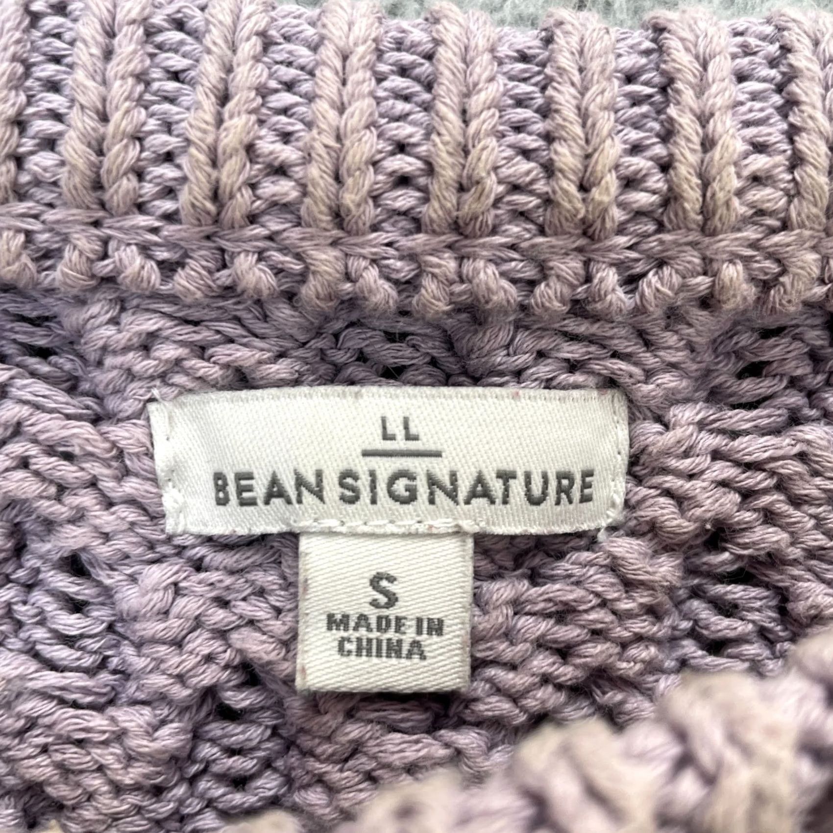 Vintage L.L. Bean Sweater Womens Small Purple Signature Tunic Cotton Fisherman Cable Knit Shirt Long Sleeve Round Neck Solid Pattern Christmas Winter Womens Size S / US 4 / IT 40 - 3 Thumbnail