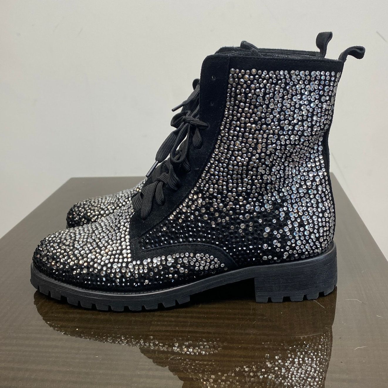 Philipp Plein Rare Philipp Plein Suede Crystal Embellished Combat Boots 40 Size US 9 / IT 39 - 5 Thumbnail