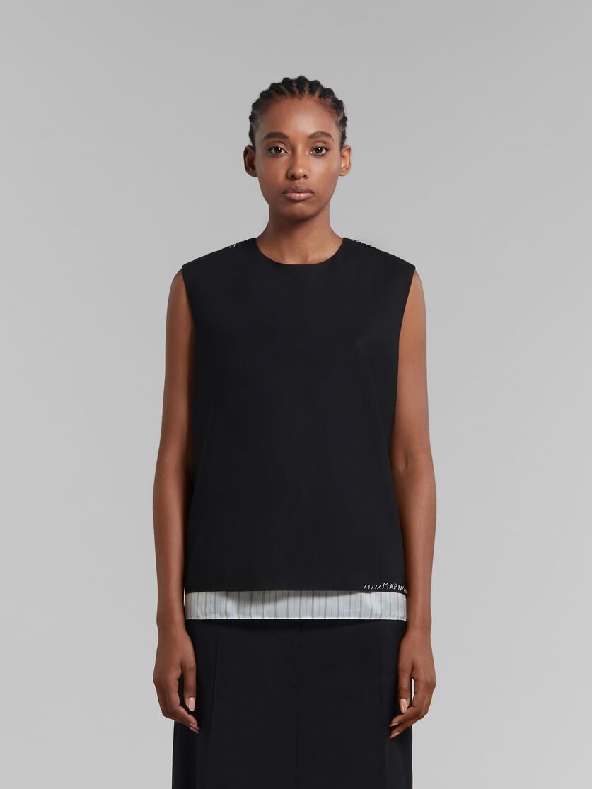 Marni o1w1db10125 Colour Block Sleeveless Blouse in Black Size XL / US 12-14 / IT 48-50 - 2 Thumbnail