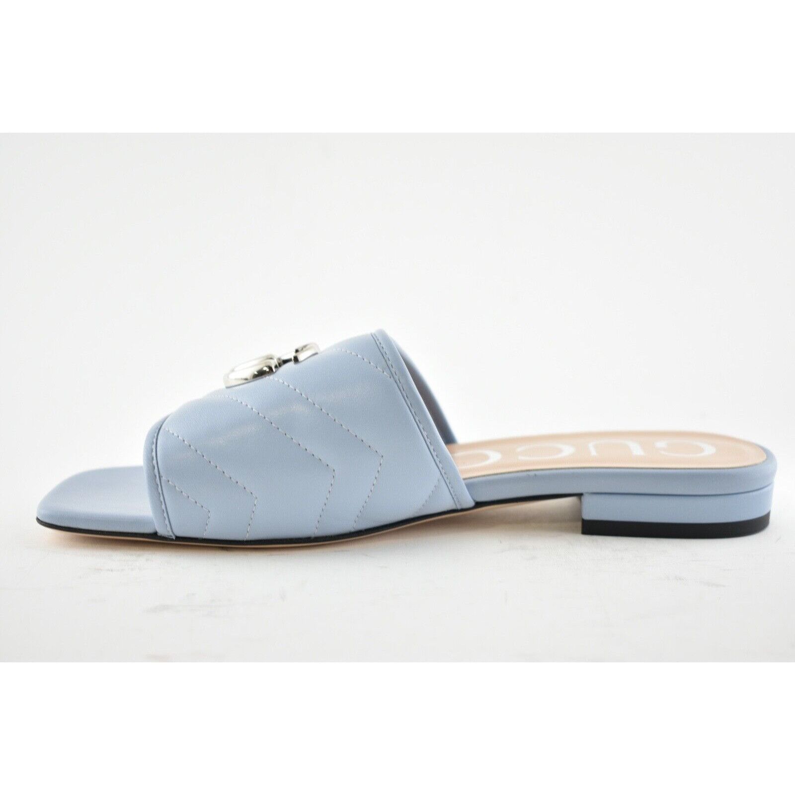 Gucci Gucci Marmont Blue Silver GG Interlocking Metal Logo Mule Size US 7 / IT 37 - 9 Thumbnail