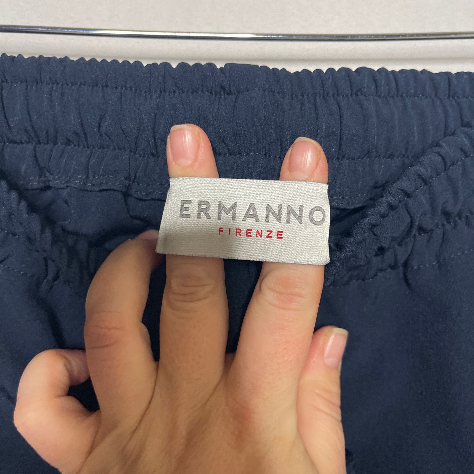 Ermanno Scervino Ermanno Scervino Navy Crepe Wide Leg Pull On waist Pants Size 28" / US 6 / IT 42 - 6 Thumbnail