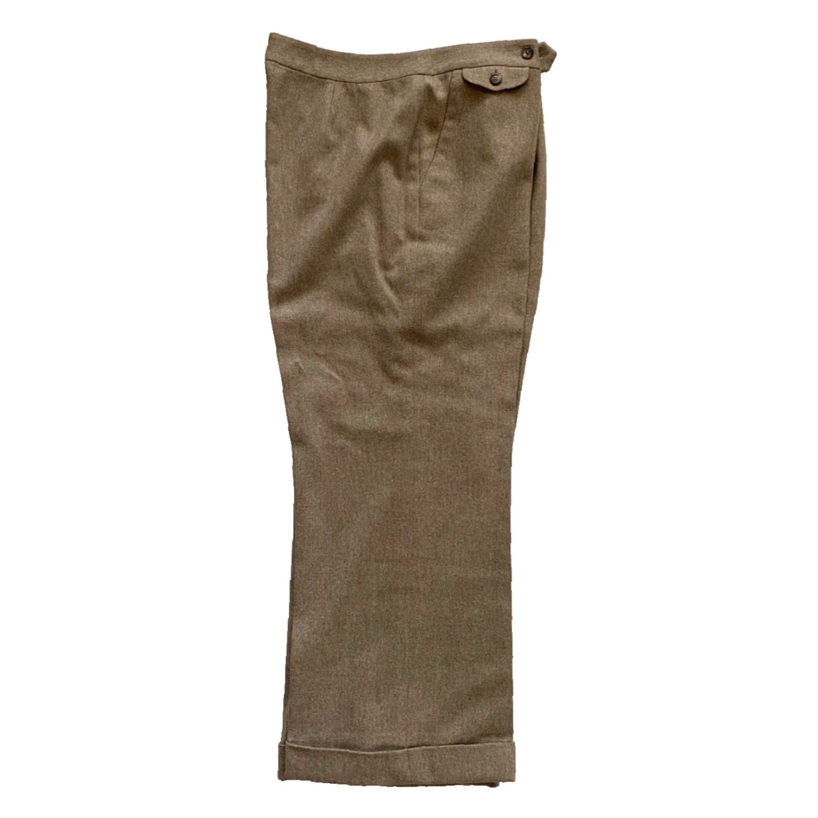 Ralph Lauren Lauren Ralph Lauren Women's Wide Leg Dress Pants Wool Beige 14 Size 36" / US 14 / IT 50 - 3 Thumbnail