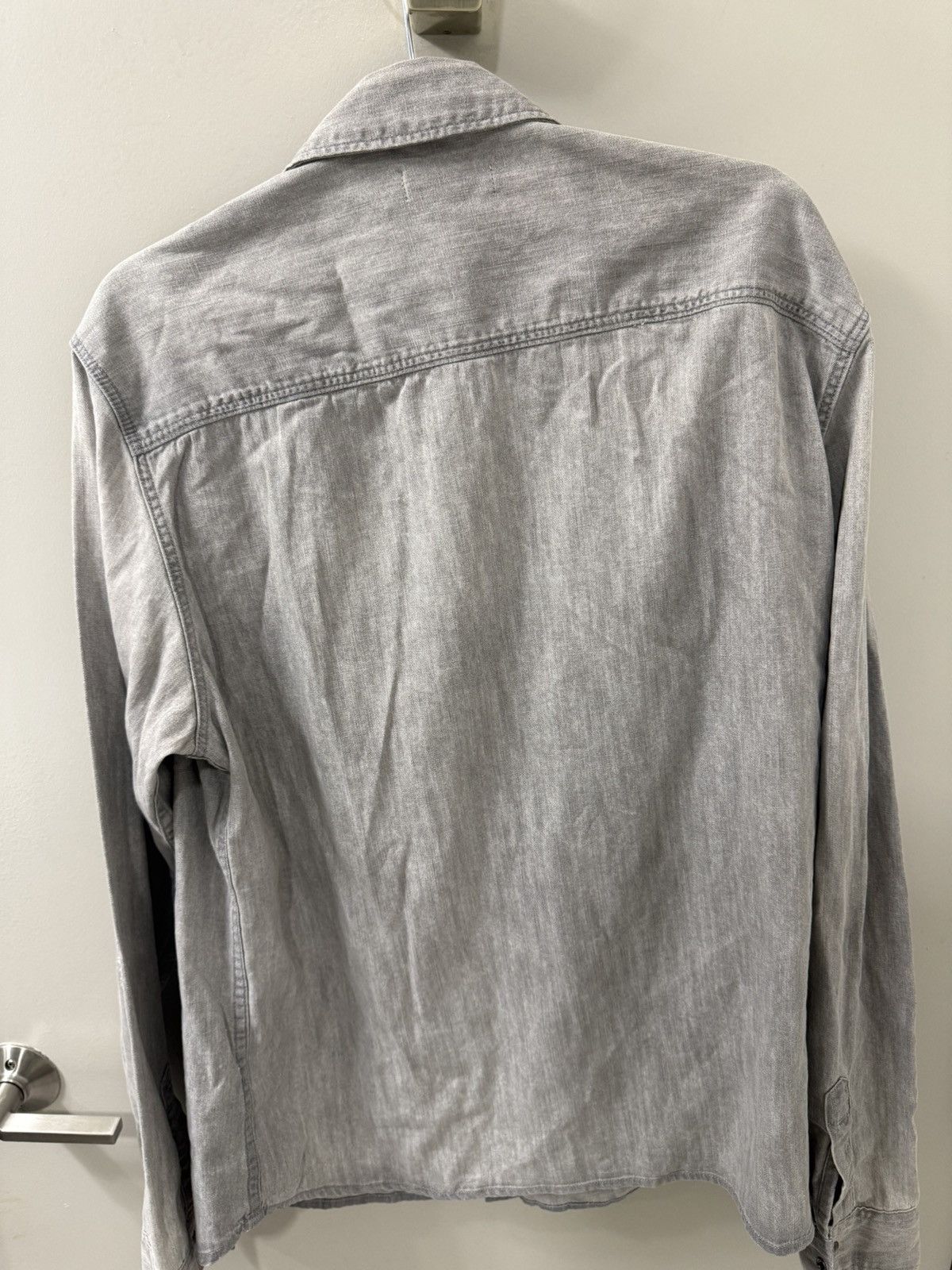 Allsaints All Saints Distressed Gray Denim Shirt Size US XL / EU 56 / 4 - 3 Thumbnail