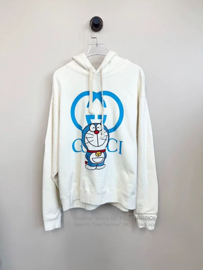 Gucci Gucci Ivory white Doraemon embroidered logo hooded sweatsh Size US XS / EU 42 / 0 - 1 Thumbnail