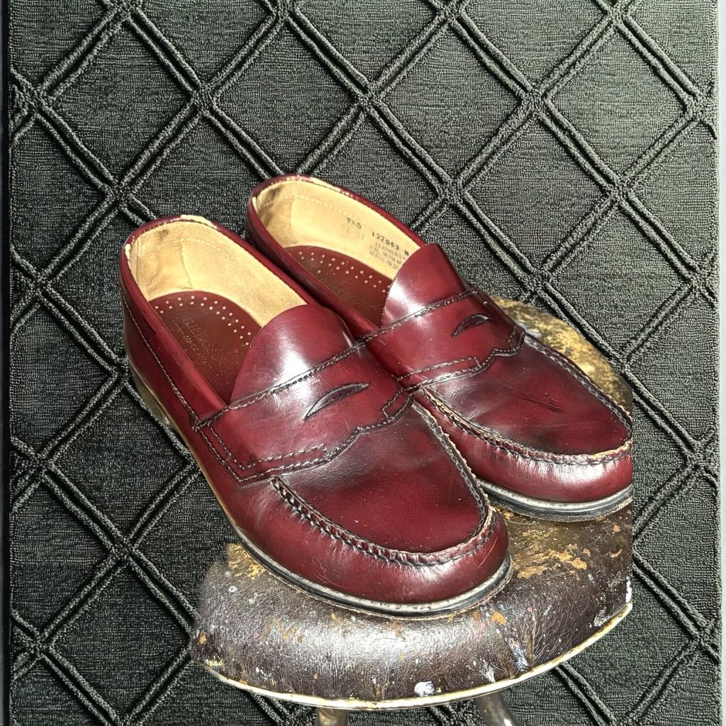 Gh Bass Weejuns Mens Burgundy Leather Penny Loafers 9.5d Preppy Boat in Red, Men's (Size 10)
