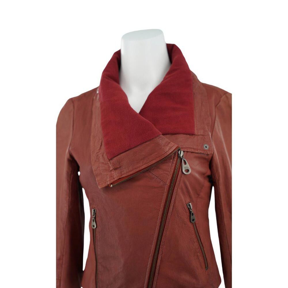 URBAN RESEARCH DOORS Doma Leather Asymmetrical Biker Moto Jacket Size 0 Size XS / US 0-2 / IT 36-38 - 2 Thumbnail