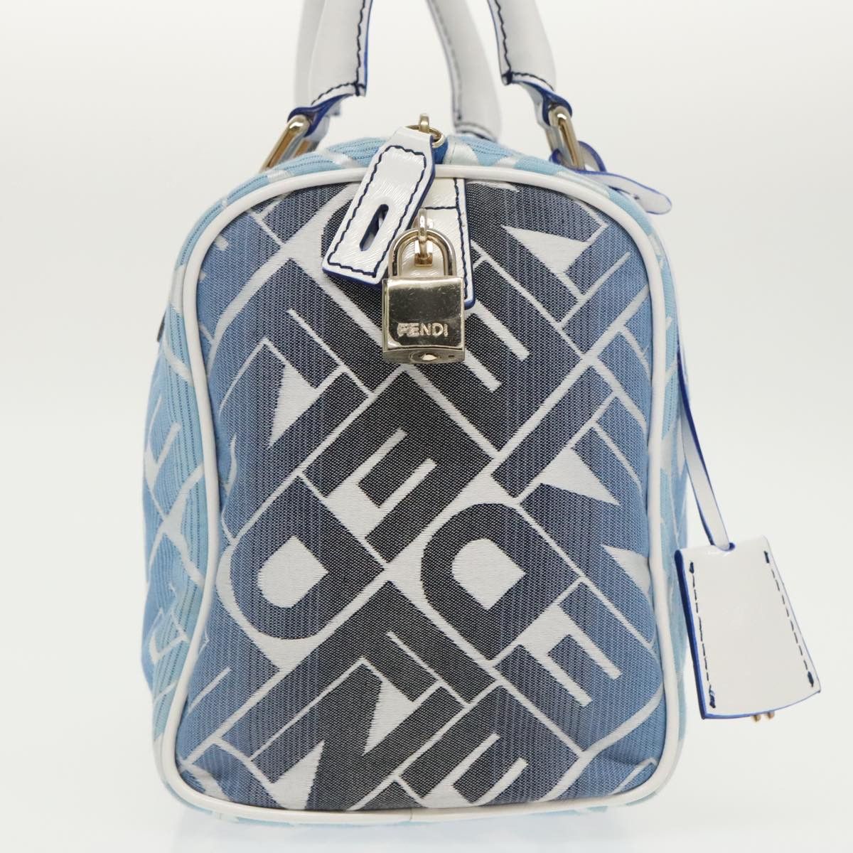 Fendi FENDI Zucca Canvas Hand Bag Blue Gold Size ONE SIZE - 4 Thumbnail