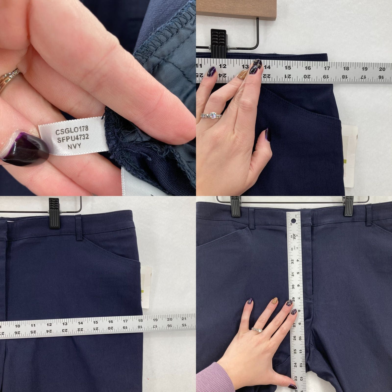 Calvin Klein Calvin Klein Dress Pants Women's 14 Blue Stretch Nylon Blend Skinny Ankle Career Size 36" / US 14 / IT 50 - 8 Thumbnail