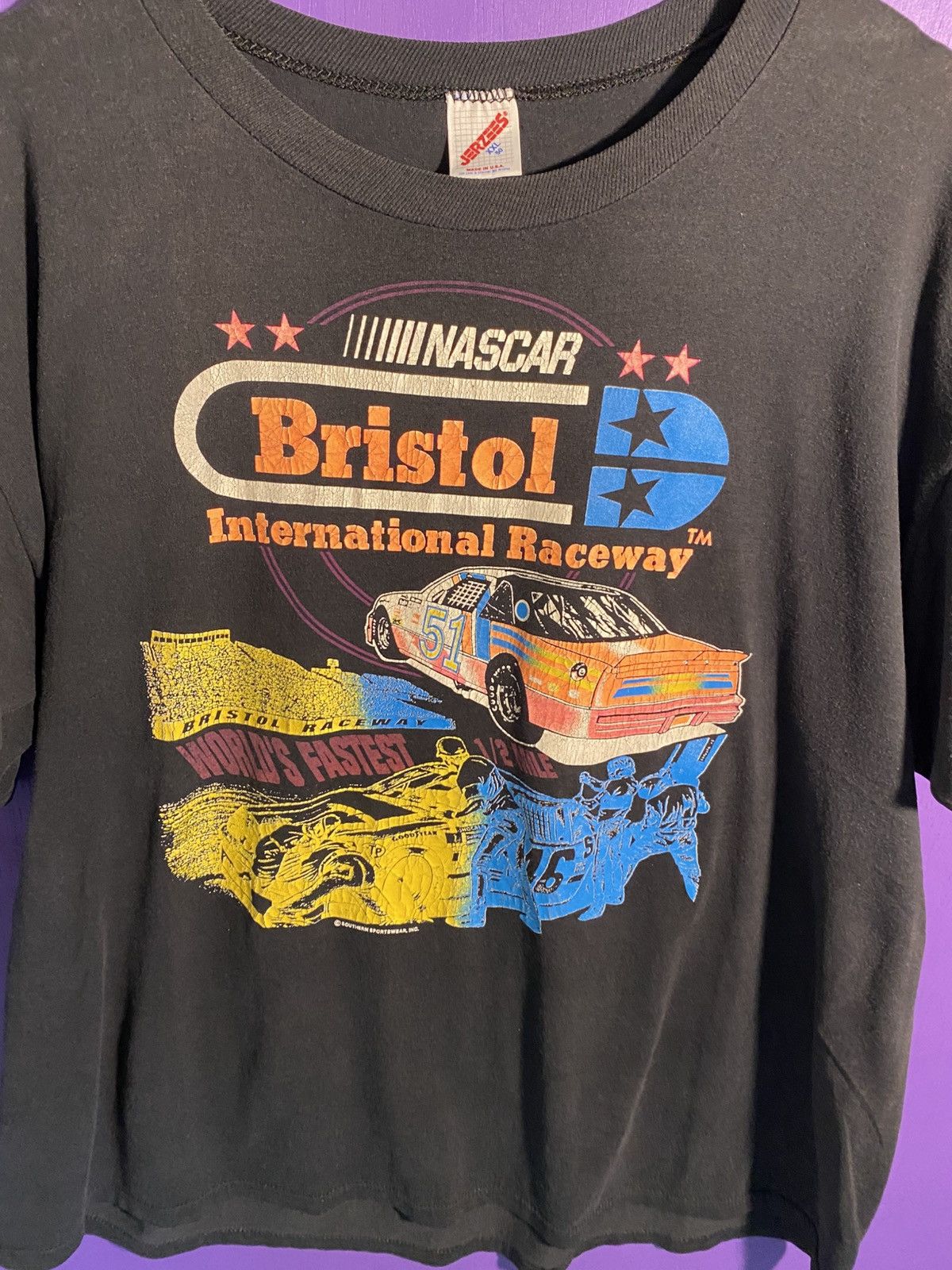 NASCAR Vintage 1992 Bristol speedway Bud 500 racing tee Size US XL / EU 56 / 4 - 3 Thumbnail