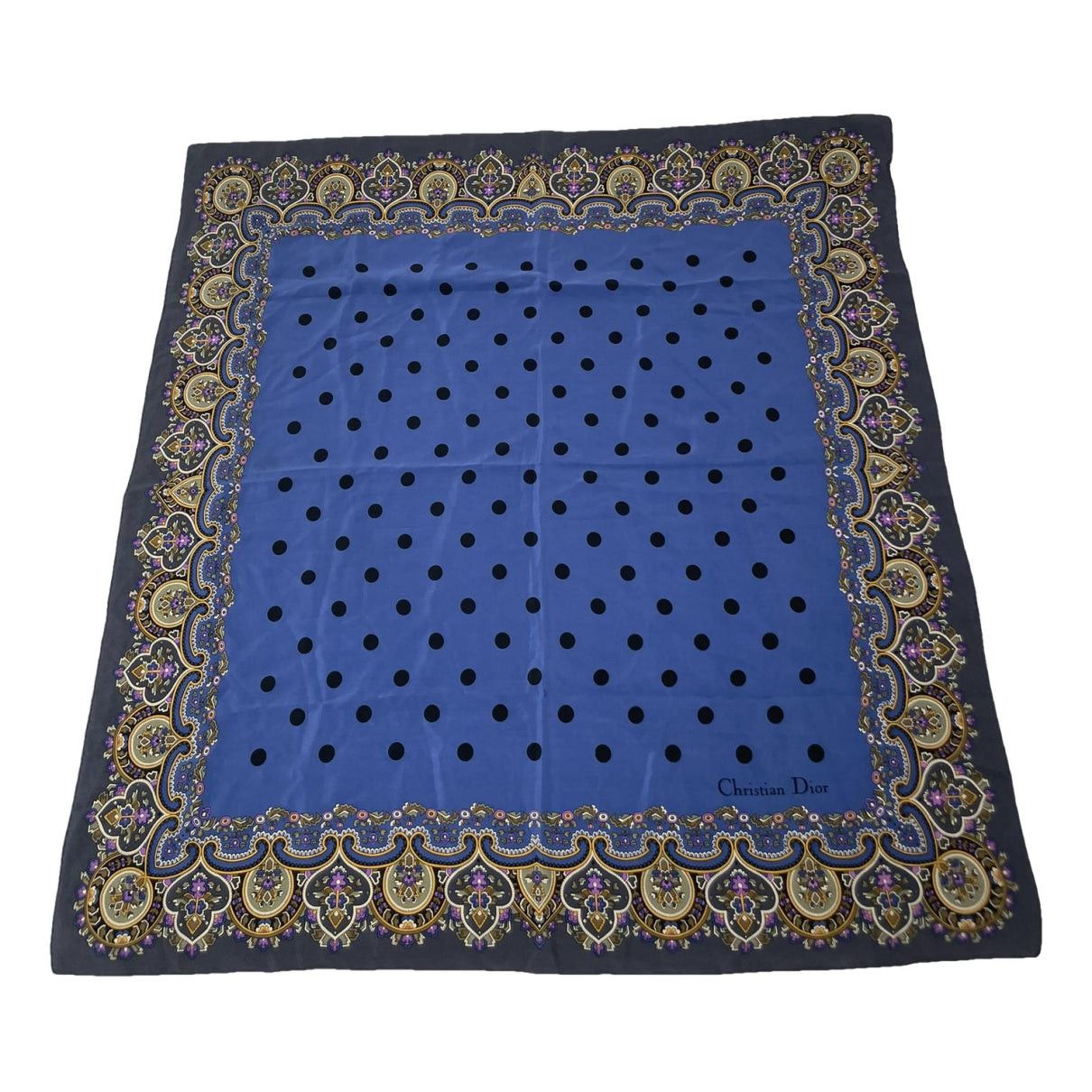 Dior Blue Silk Scarf Size ONE SIZE - 1 Thumbnail
