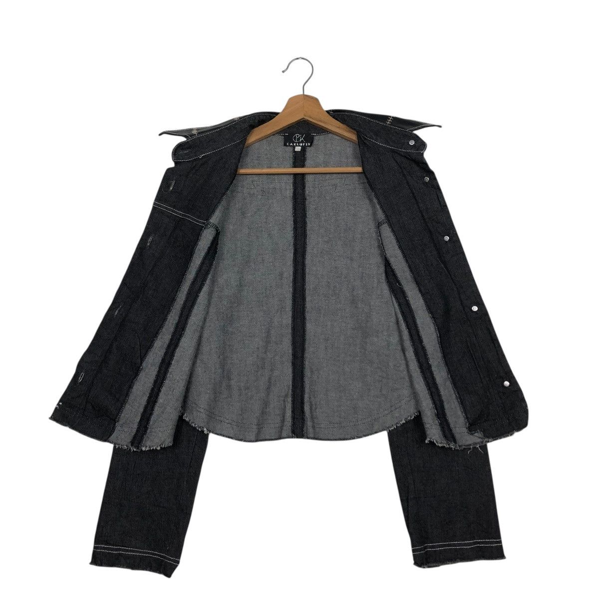 Japanese Brand 🔥VINTAGE CROPPED DENIM BIKER JACKET CARLOPIK ISSEY MIYAKE Size M / US 6-8 / IT 42-44 - 15 Thumbnail