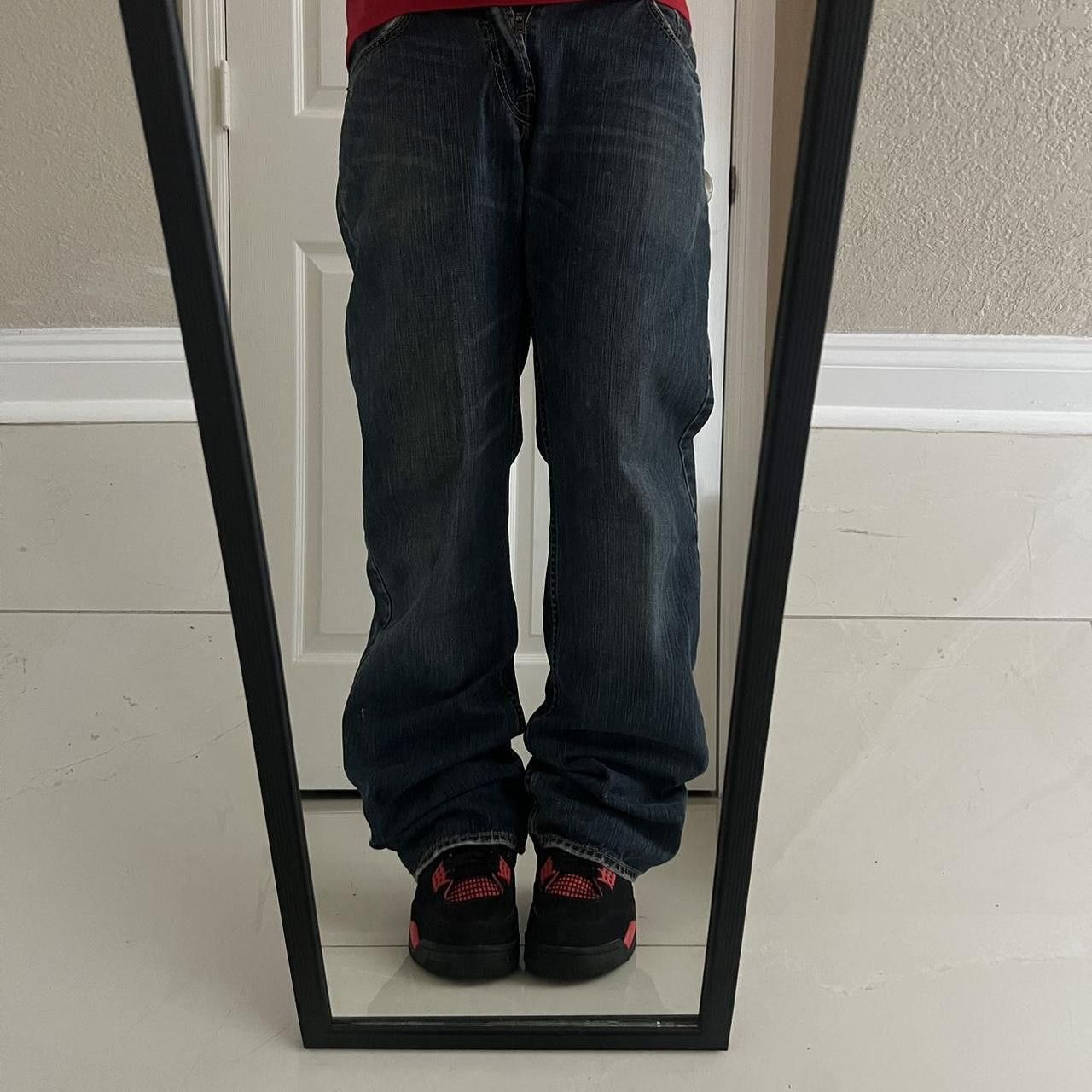 Vintage Vintage 2000s/Y2K Baggy Grunge Dark wash Workwear Style Denim Jeans! Size US 35 - 1 Thumbnail
